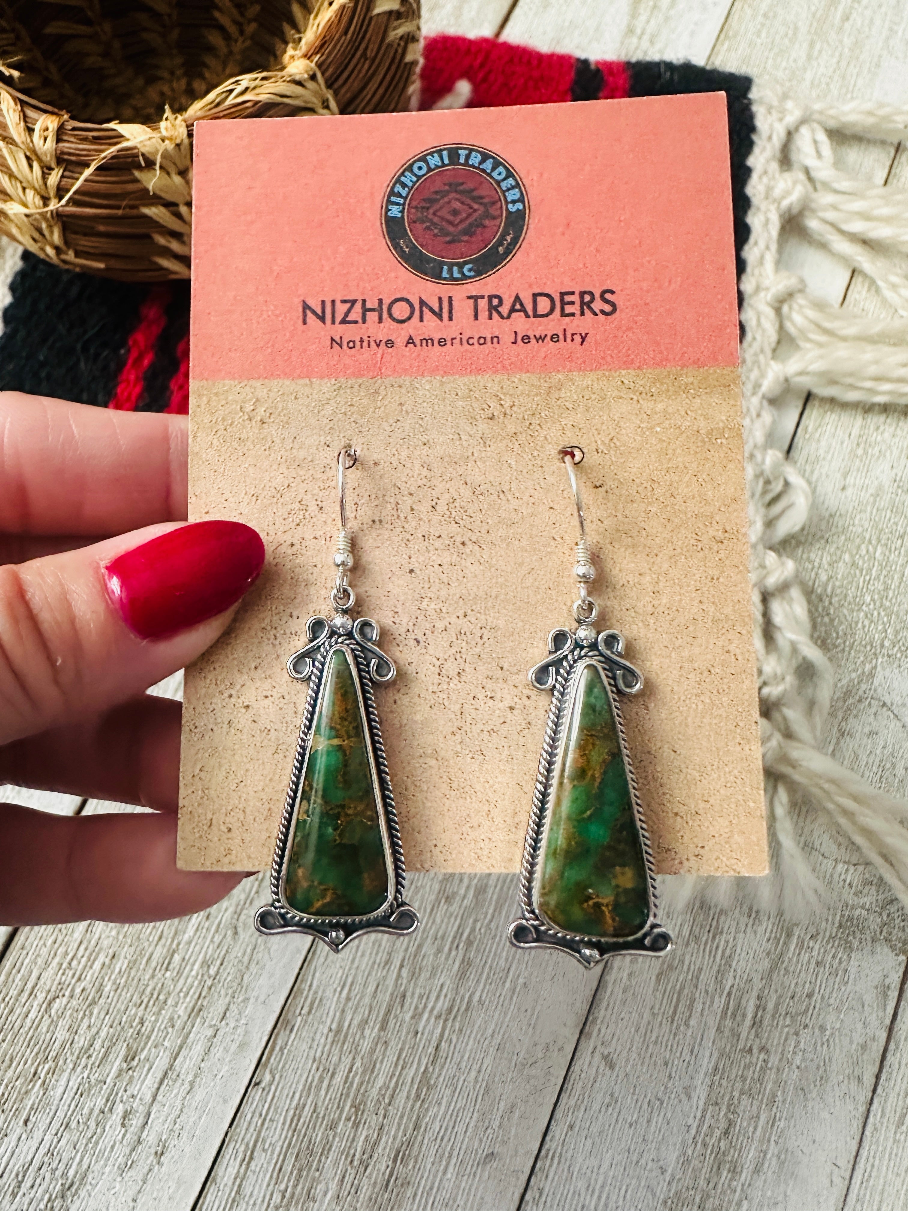 Handcrafted Sonoran Jasper & Sterling Silver Dangle Earrings
