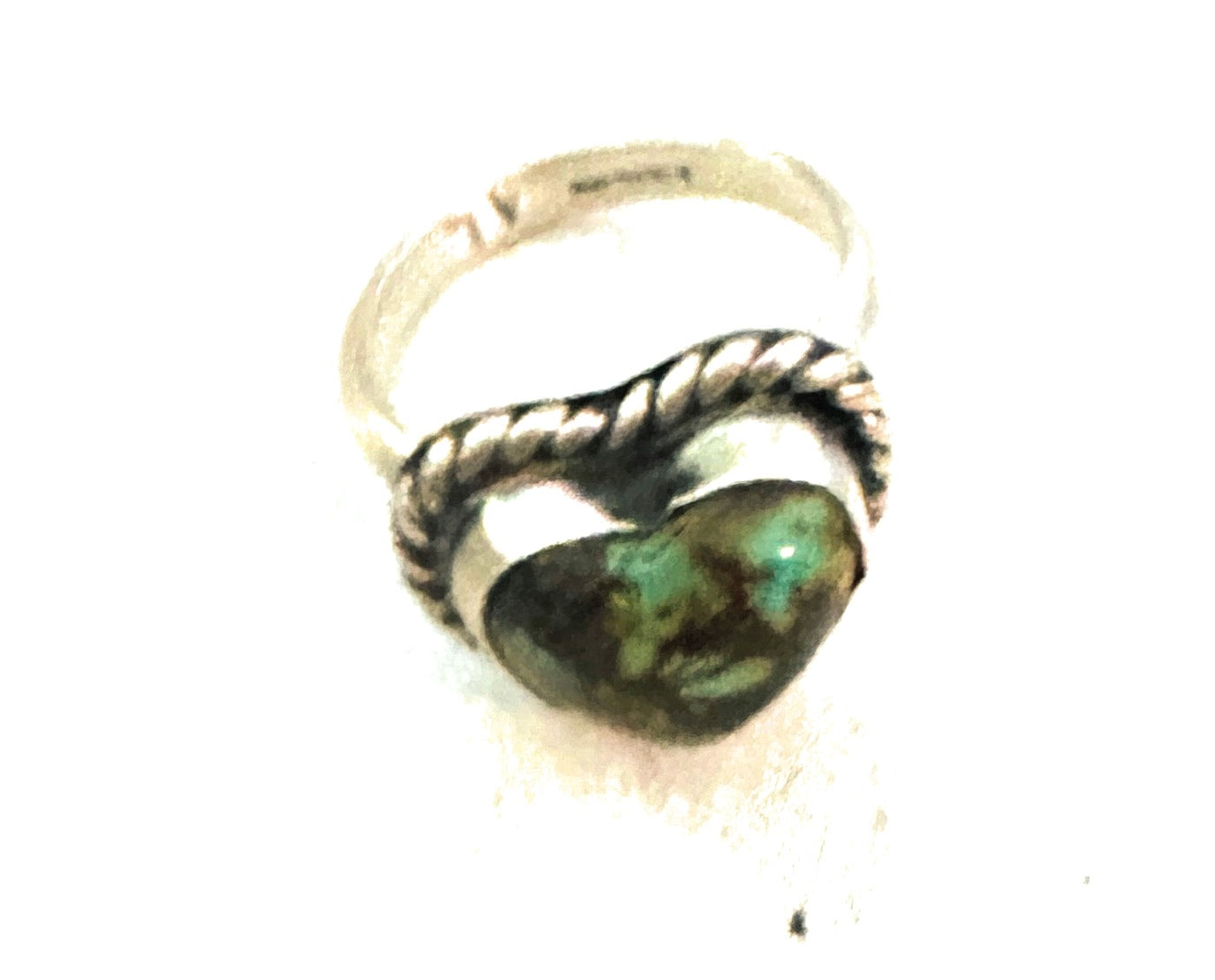 Navajo Sterling Silver & Turquoise Adjustable Heart Ring