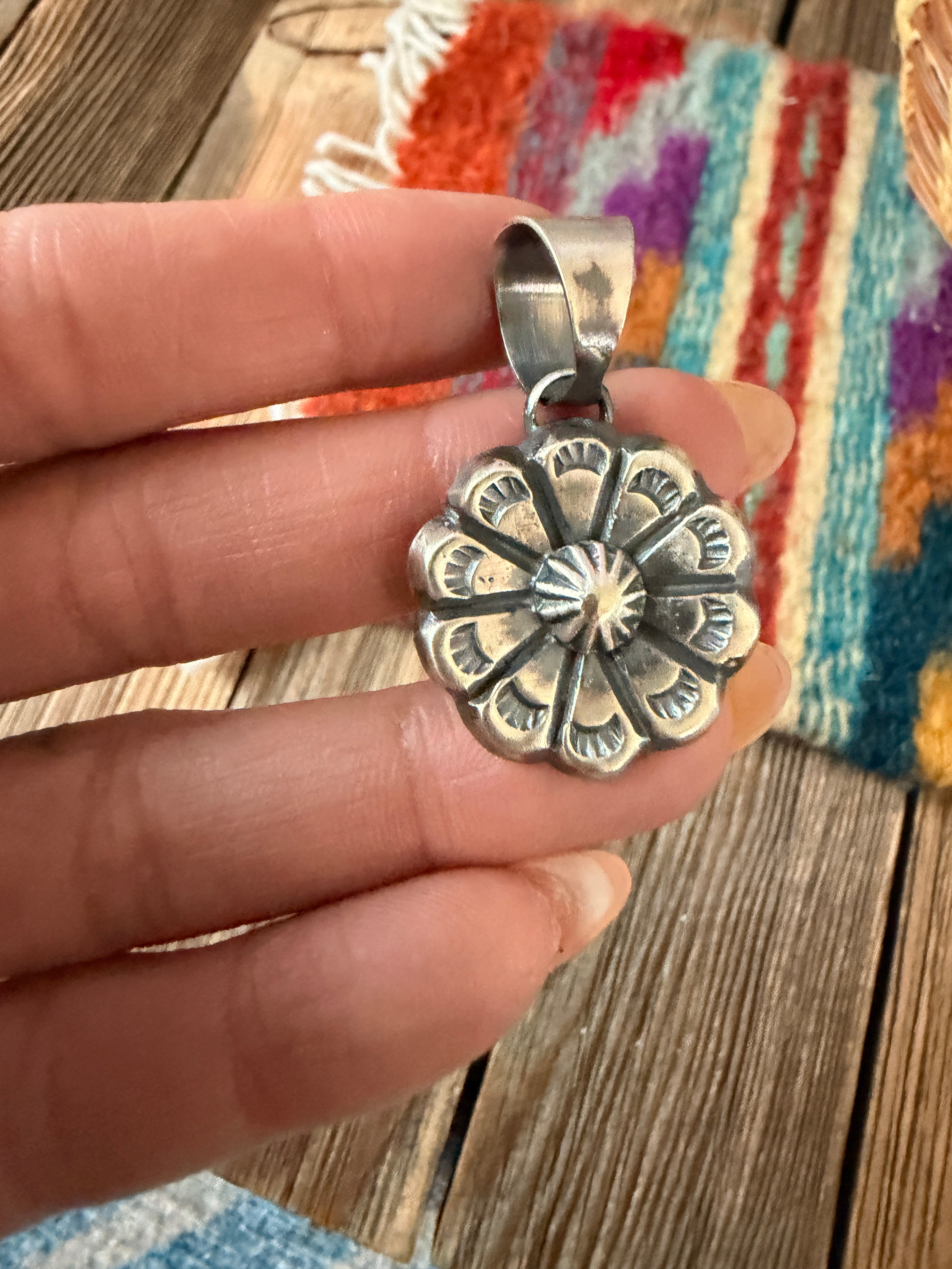 Handcrafted Sterling Silver Flower Pendant by Chimney Butte