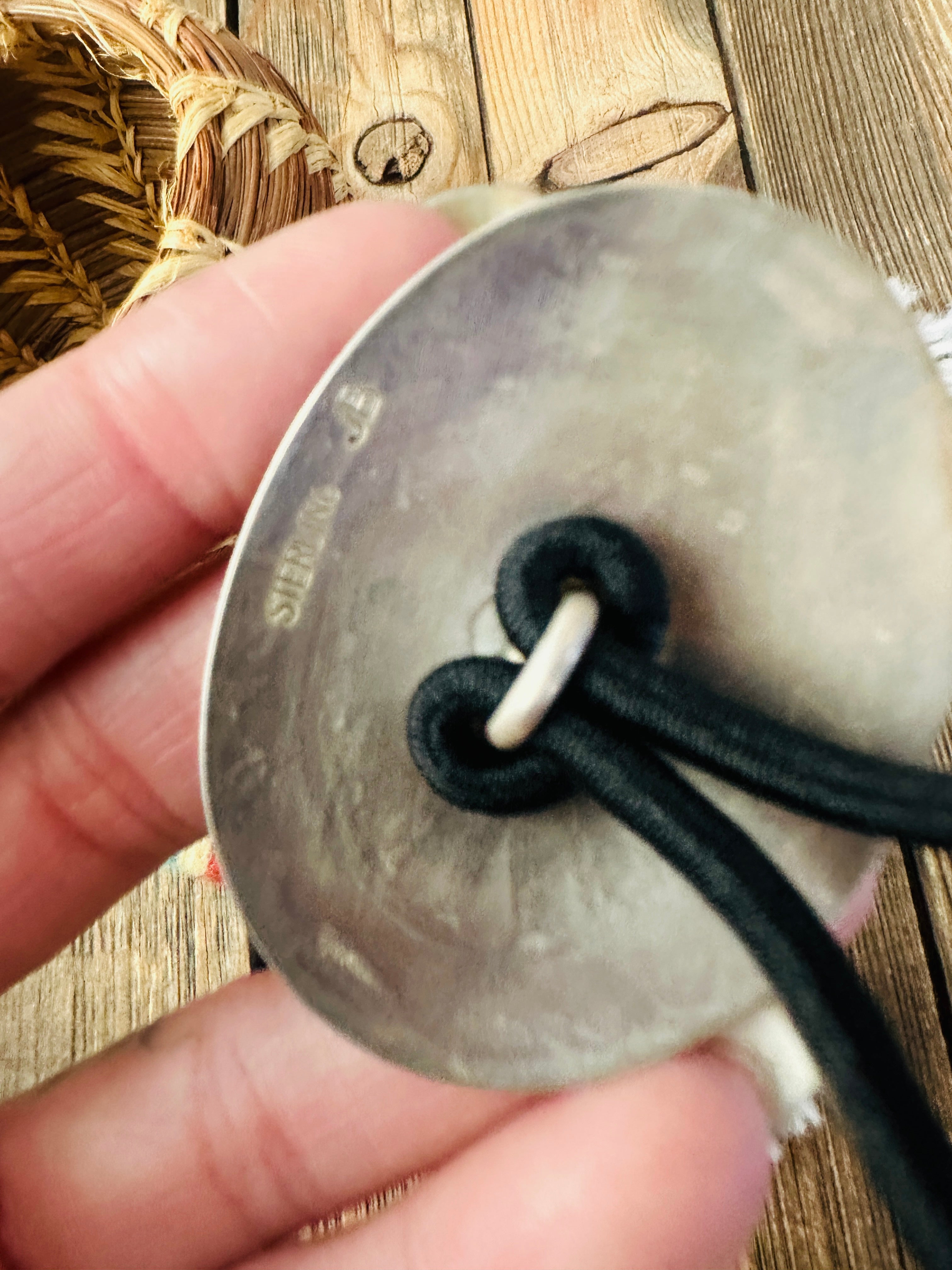 Handcrafted Turquoise & Sterling Silver Concho Hair Tie