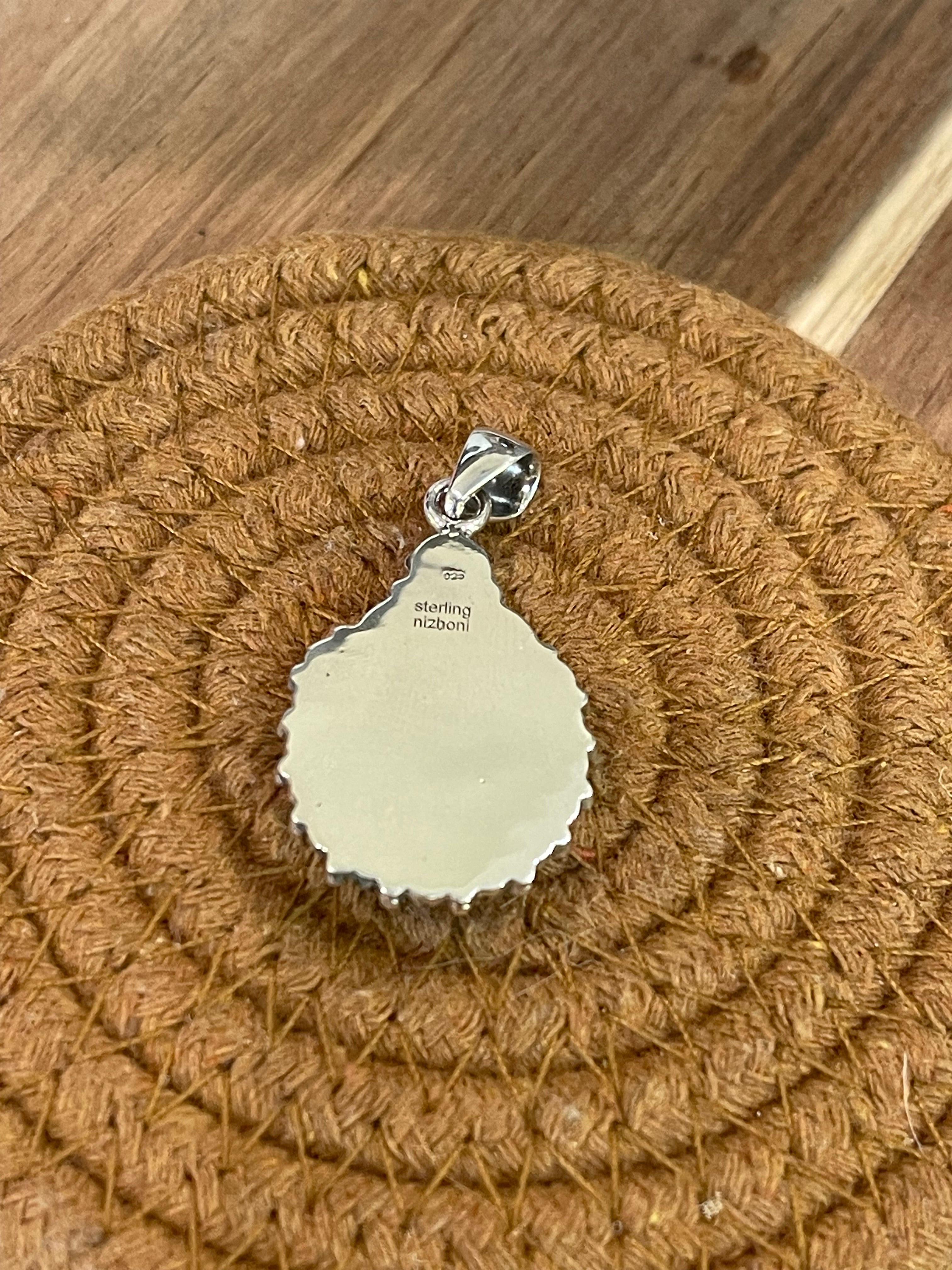 Beautiful Handmade Sterling Silver & New Lander Turquoise Pendant