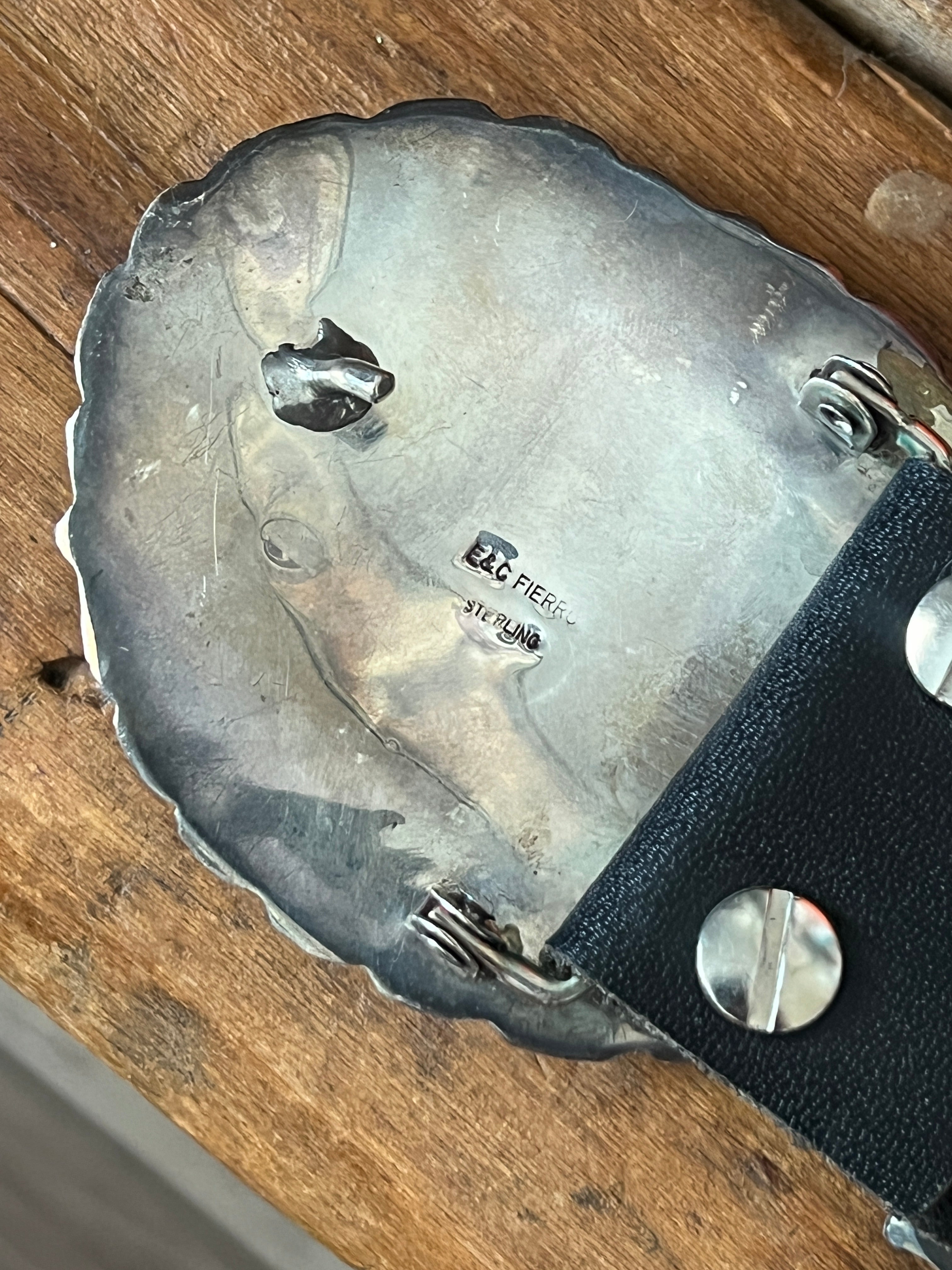 Gorgeous Old Pawn Handcrafted Sterling Silver and Purple Sodalite Concho Belt by Eric & Carol Fierro