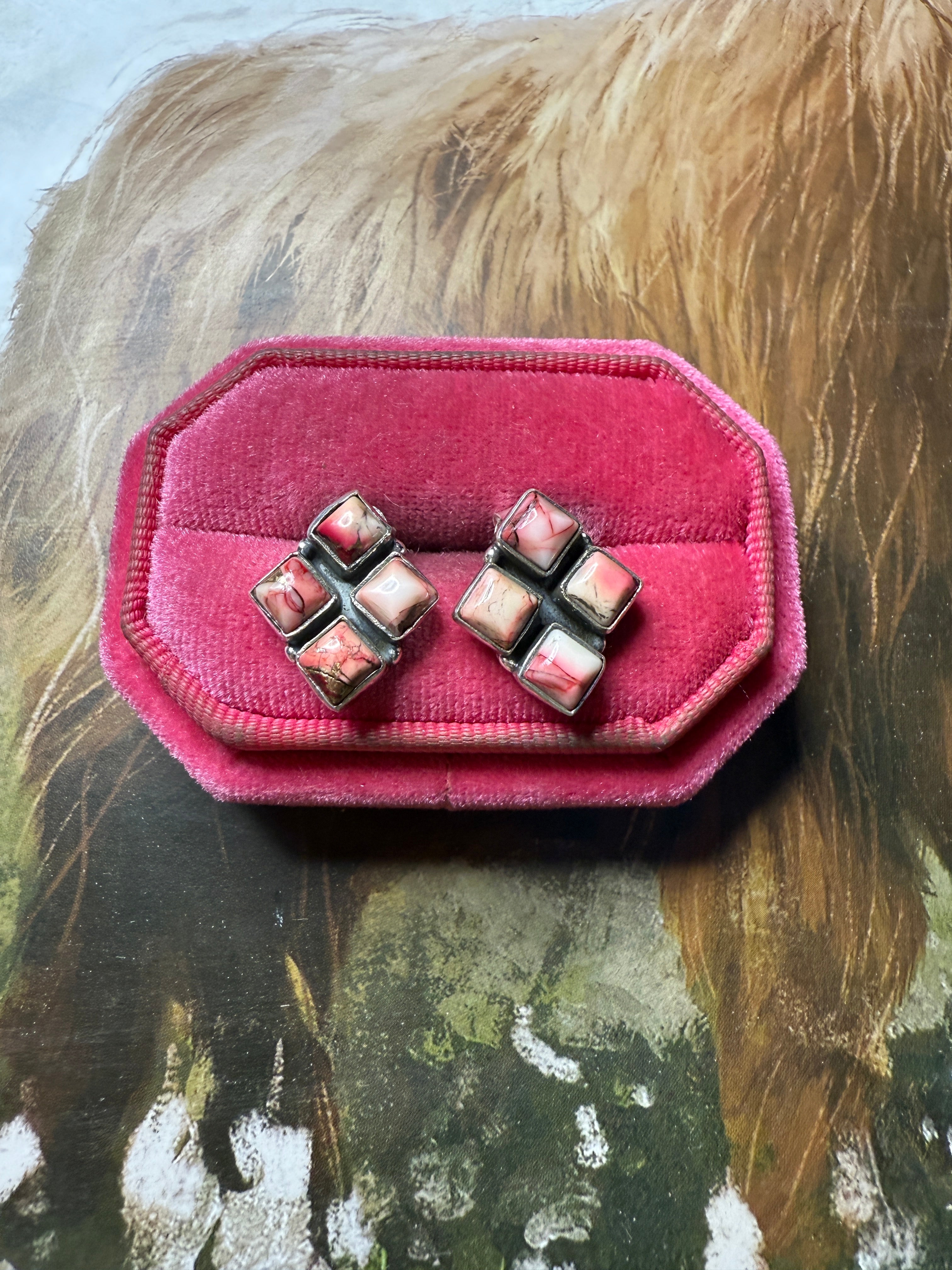 Dahlia Rose Sterling Silver 4 Stone Earrings Handmade