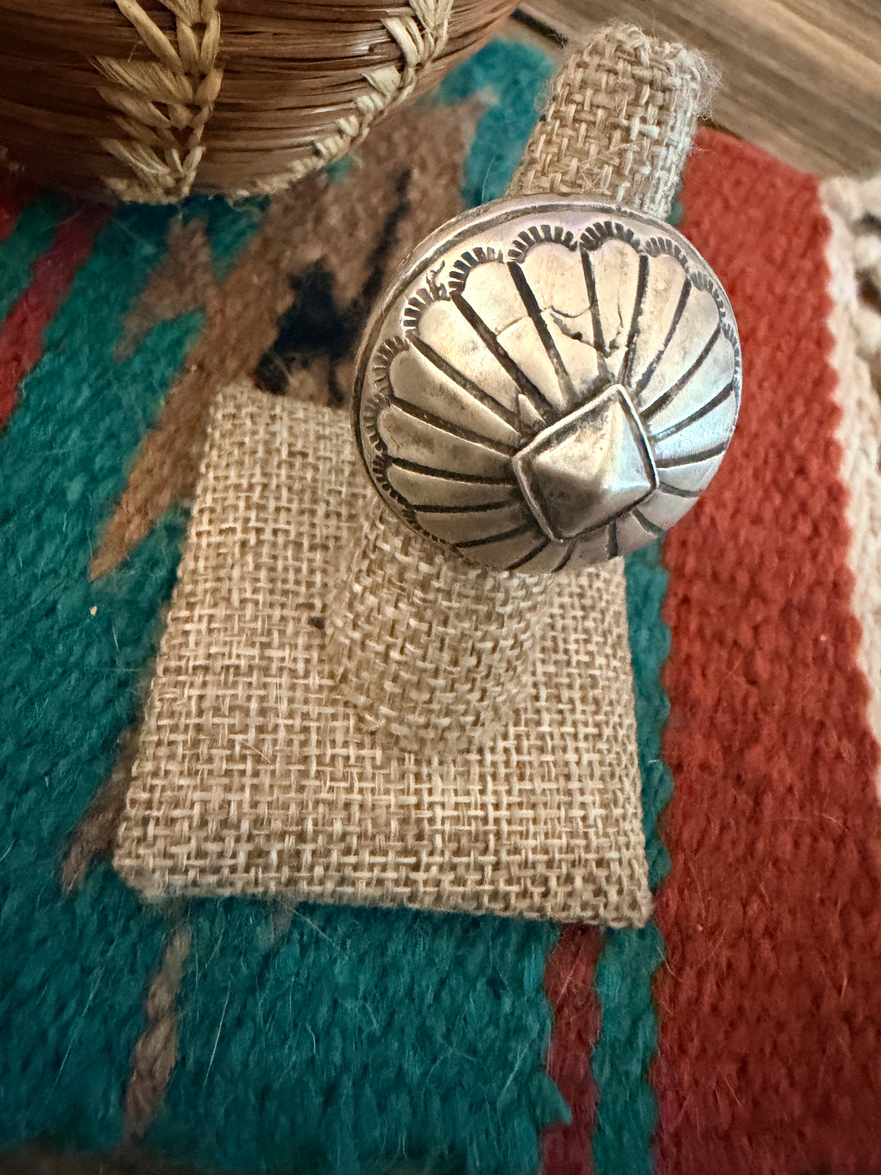 Handcrafted Sterling Silver Concho Ring Size 6.5 by Patrick Yazzie