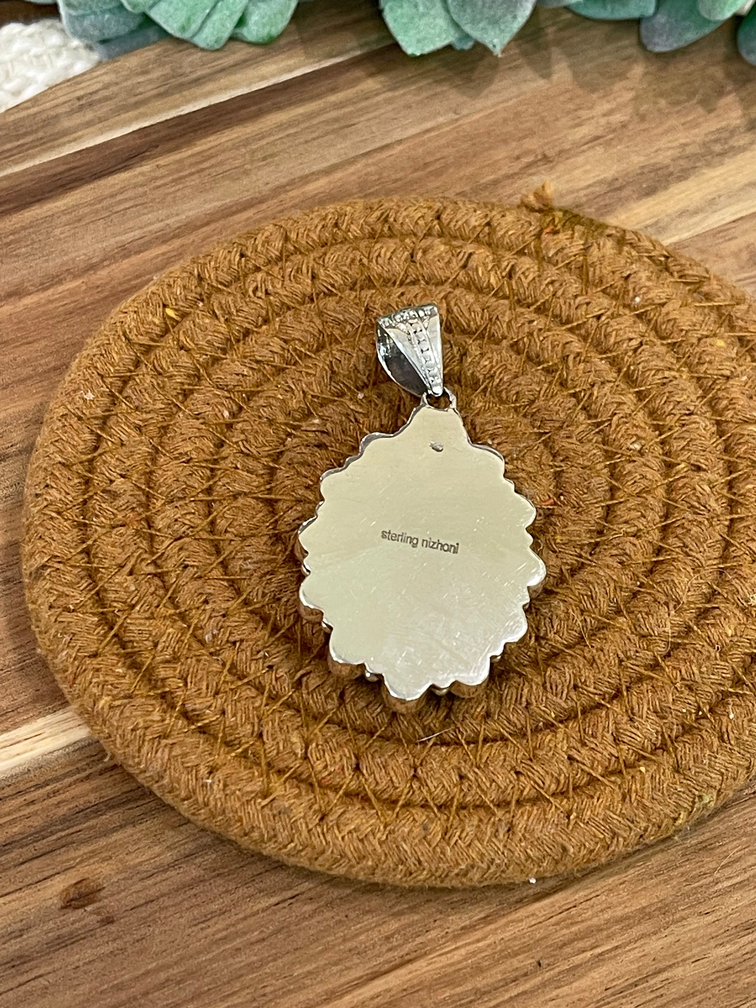 Handmade Sterling Silver,Turquoise & Pink Dream Mojave Cluster Pendant