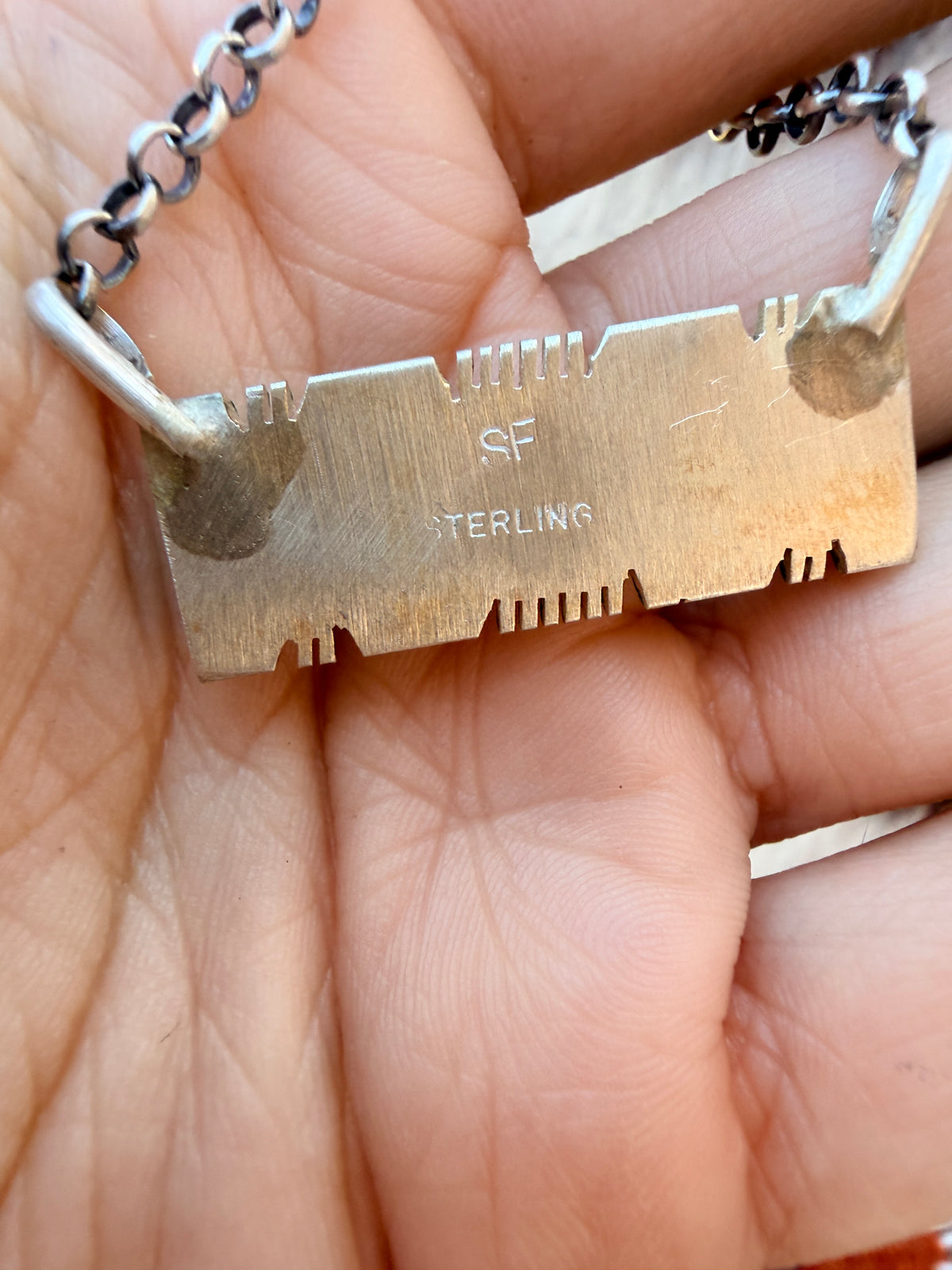 Handcrafted Turquoise & Sterling Silver Bar Necklace