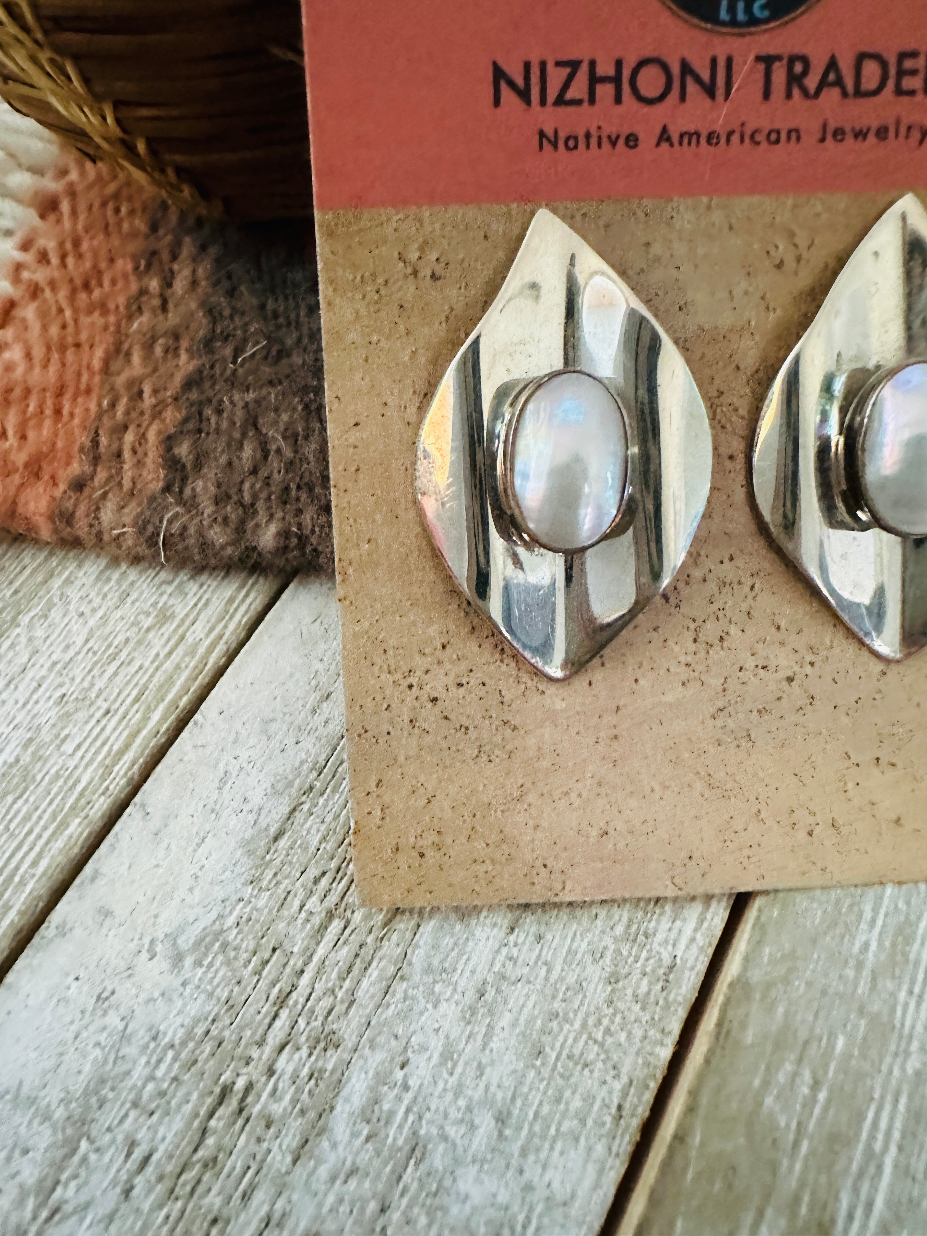 Handcrafted Freshwater Pearl & Sterling Silver Post Earrings