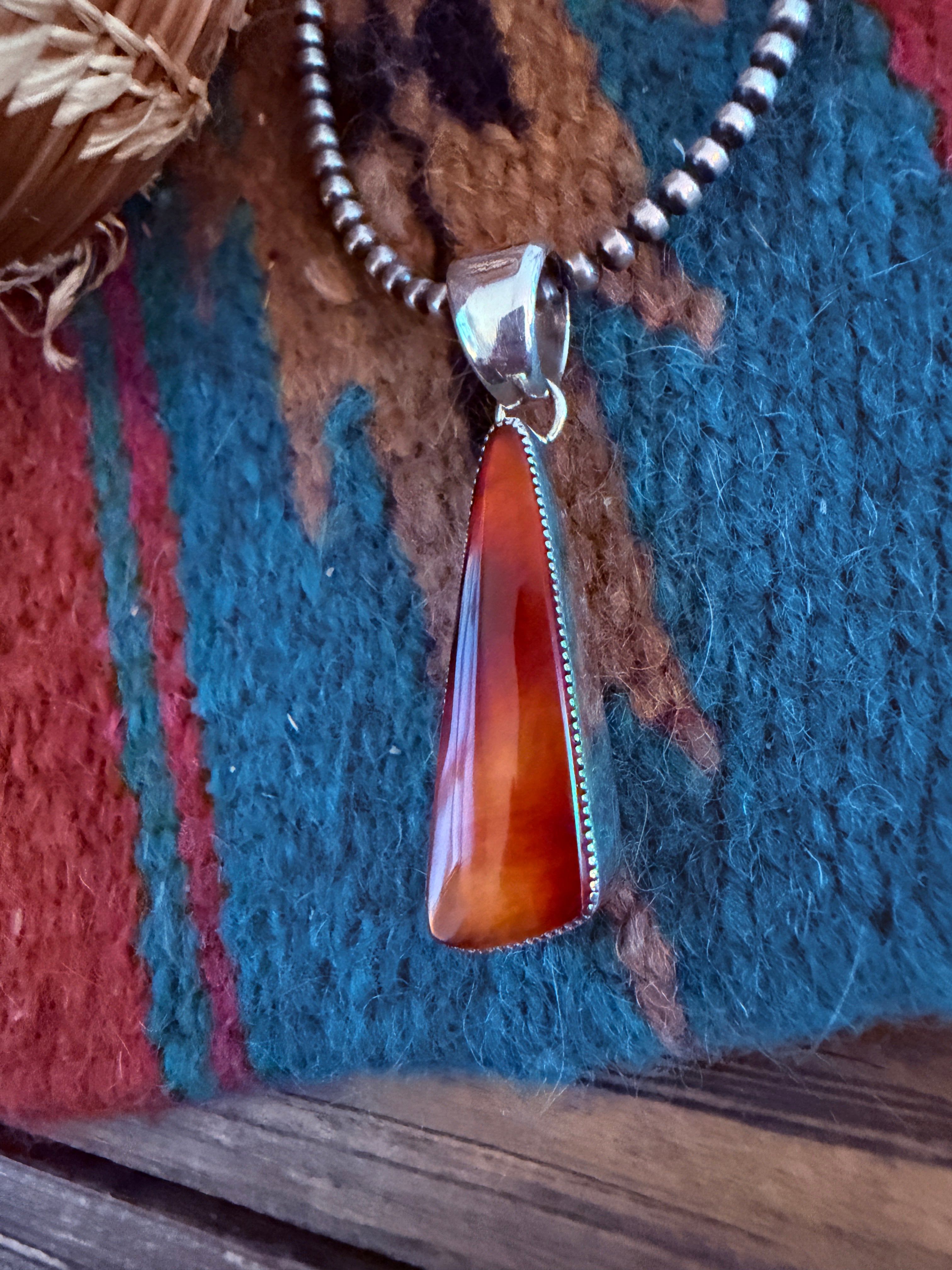 Handcrafted Sterling Silver & Carnelian Pendant