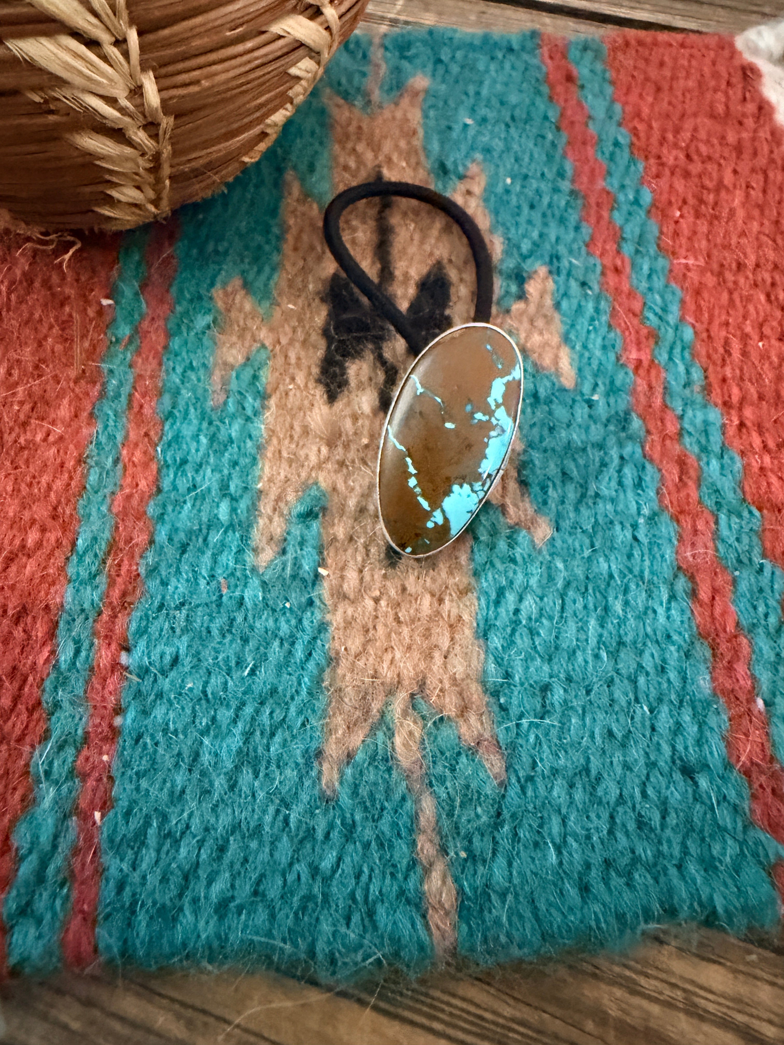 Handcrafted Turquoise & Sterling Silver Hair Tie Charm