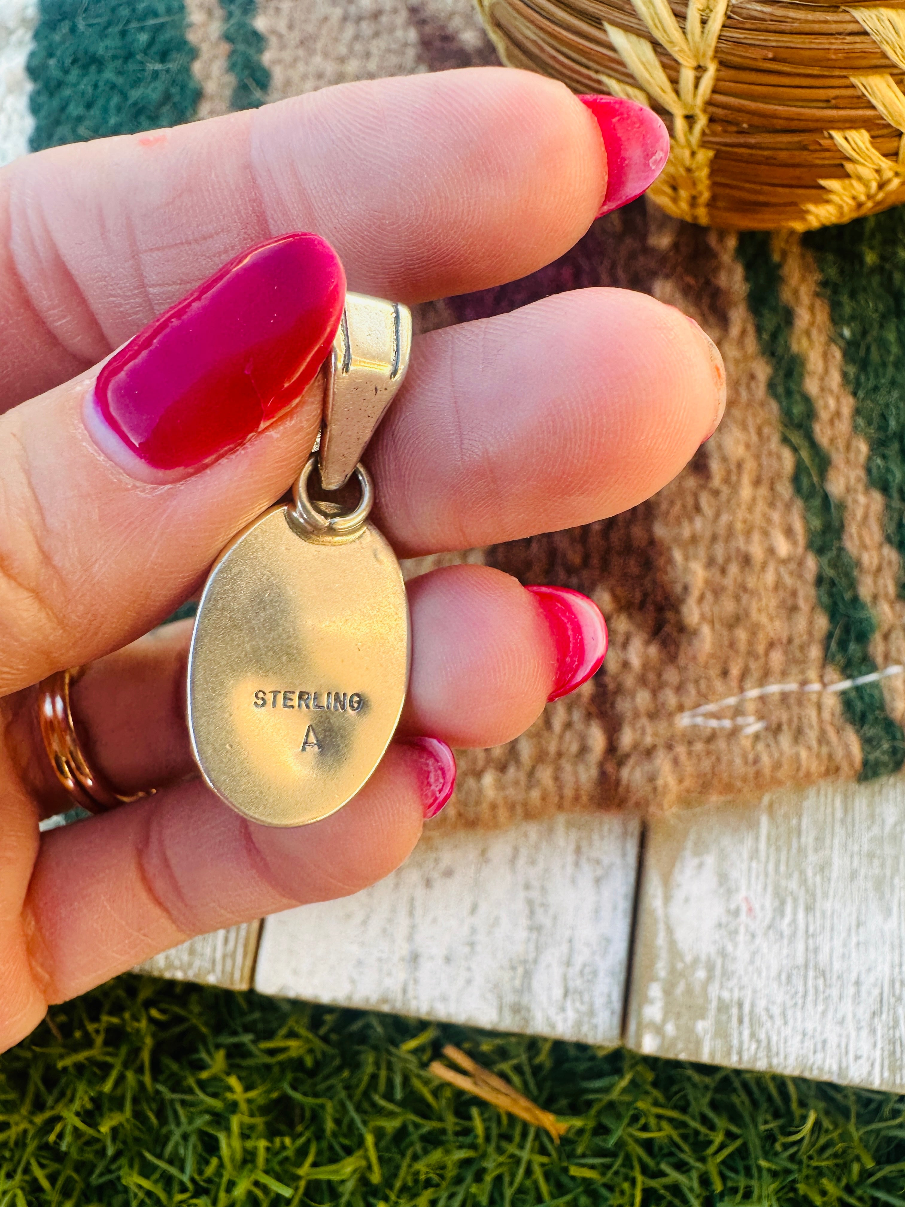 Handcrafted Sterling Silver & White Buffalo Pendant