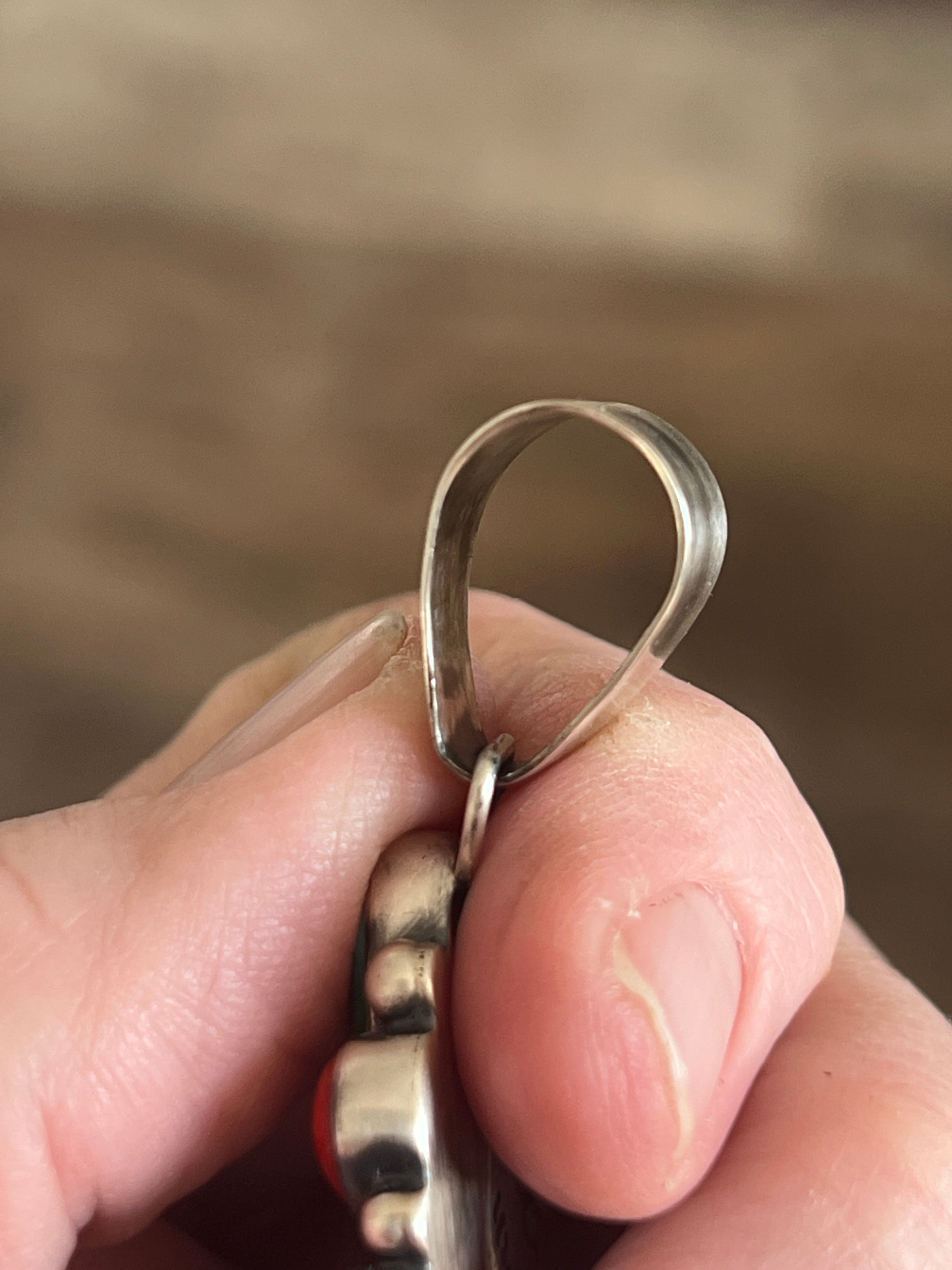 Handcrafted Electric Rainbow Turquoise and Spiny Oyster Pendant by Angela Martin