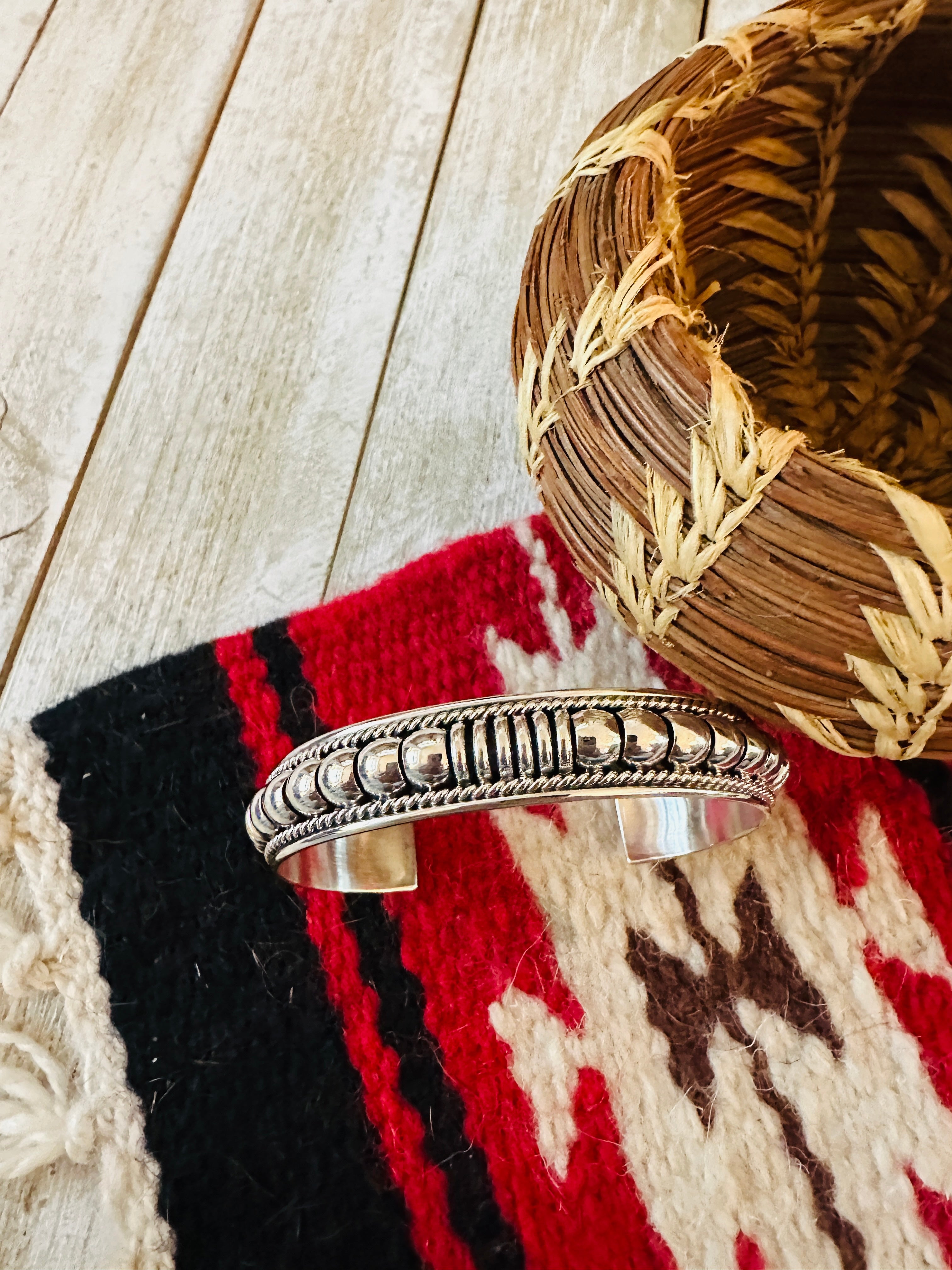 Handcrafted Rolled Sterling Silver Cuff Bracelet