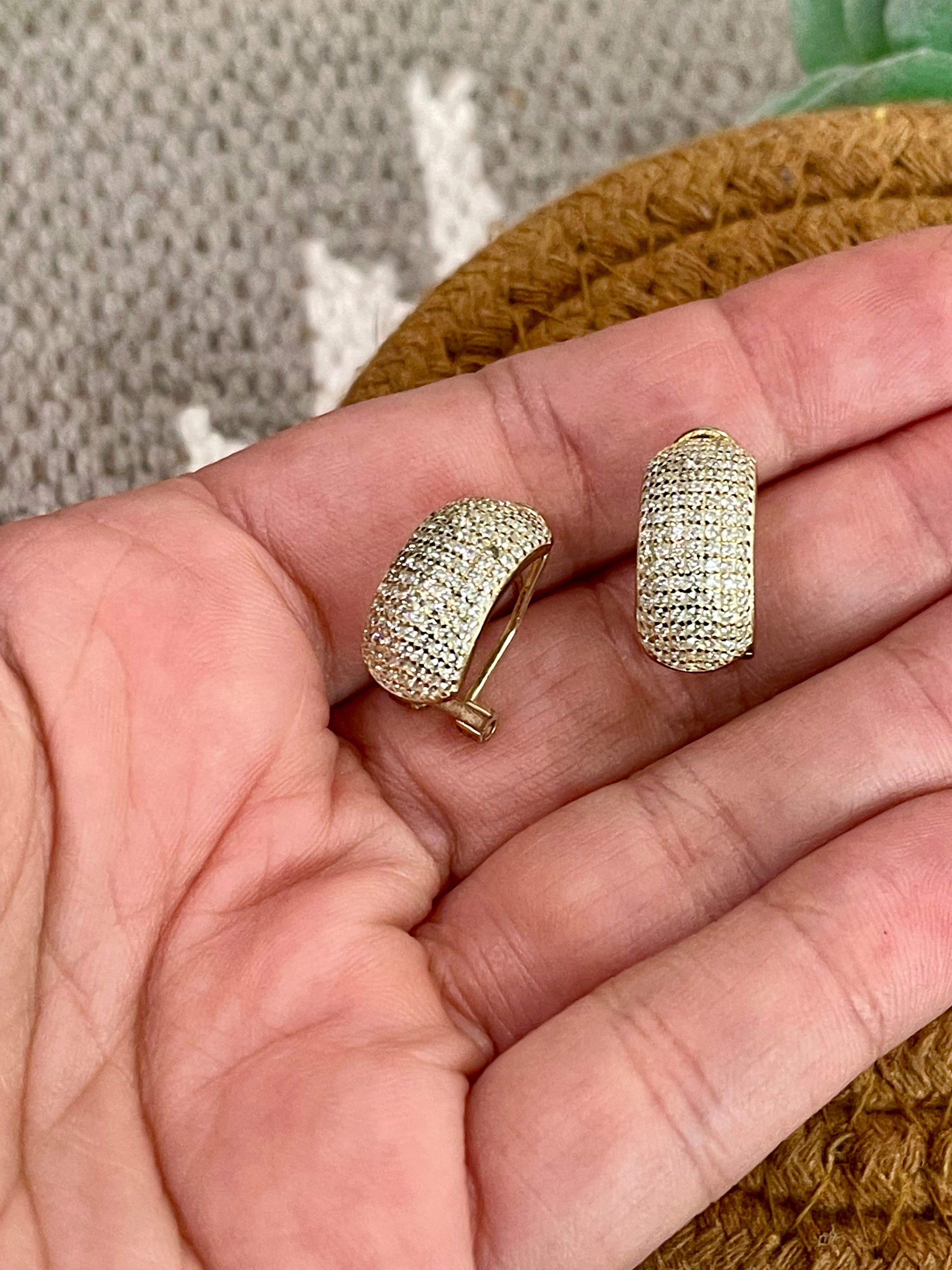 Vintage Gold Plated Half Crescent Earrings