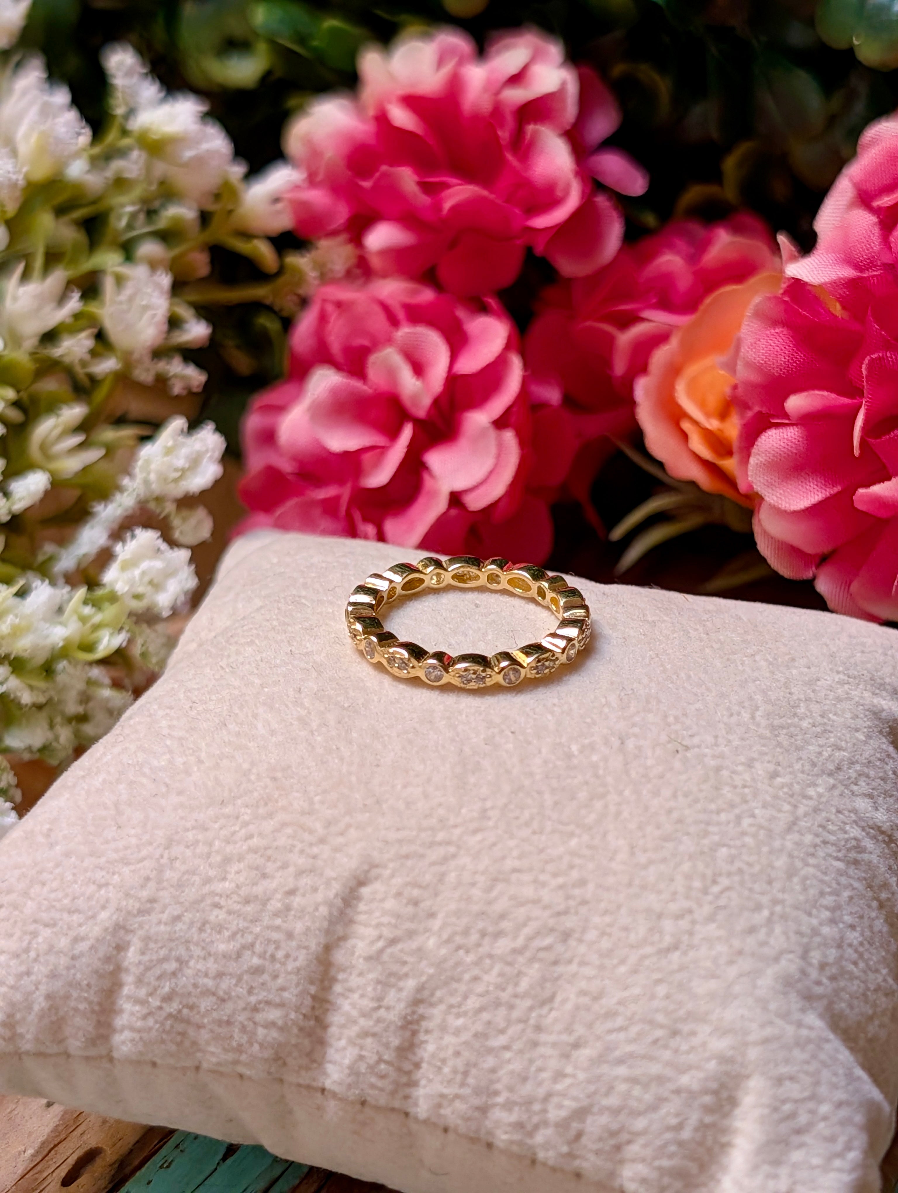 14m Gd CZ Bezel Band Ring