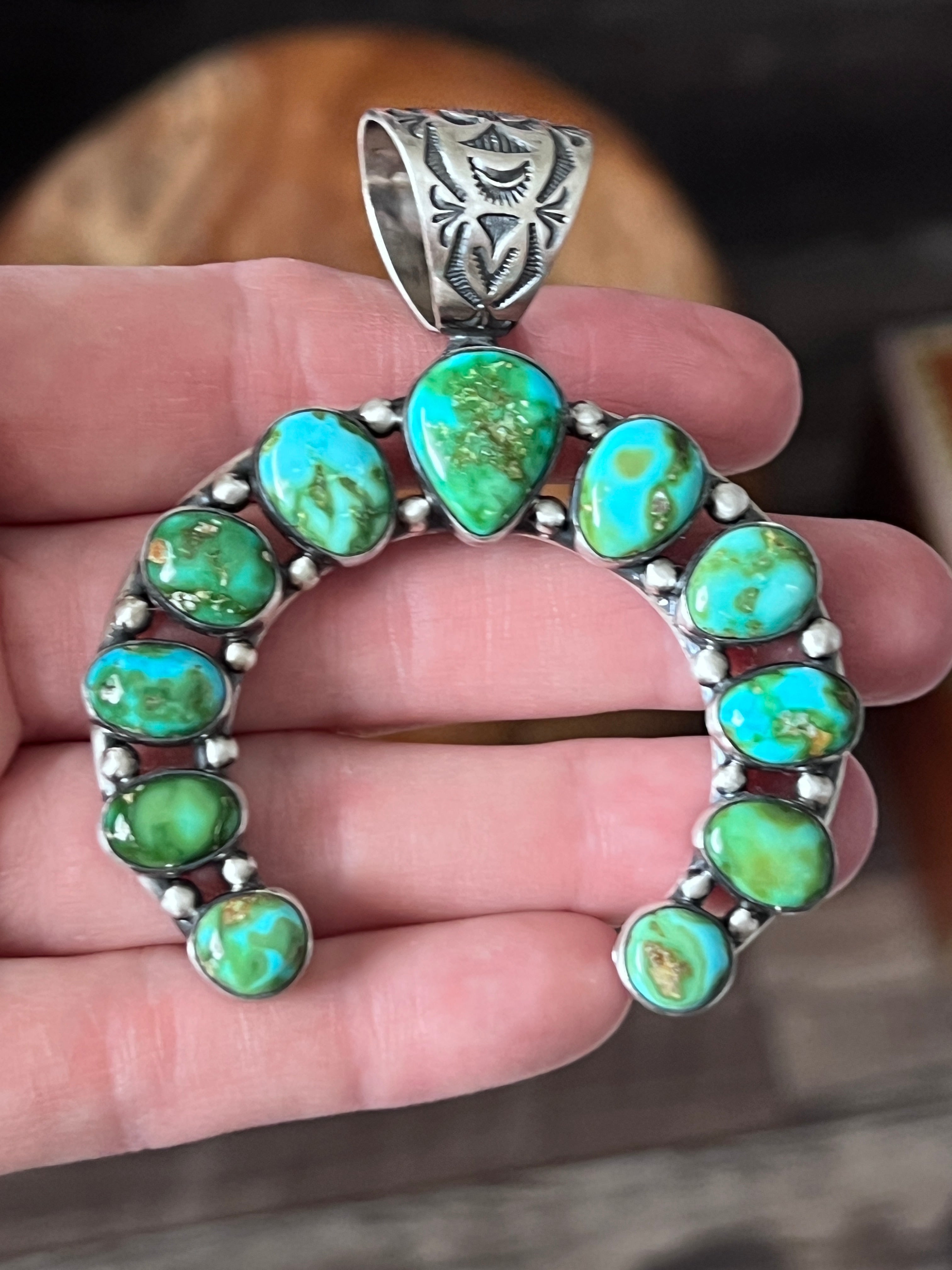 Diane Wylie Sterling Silver & Sonoran Mountain Turquoise Naja Pendant