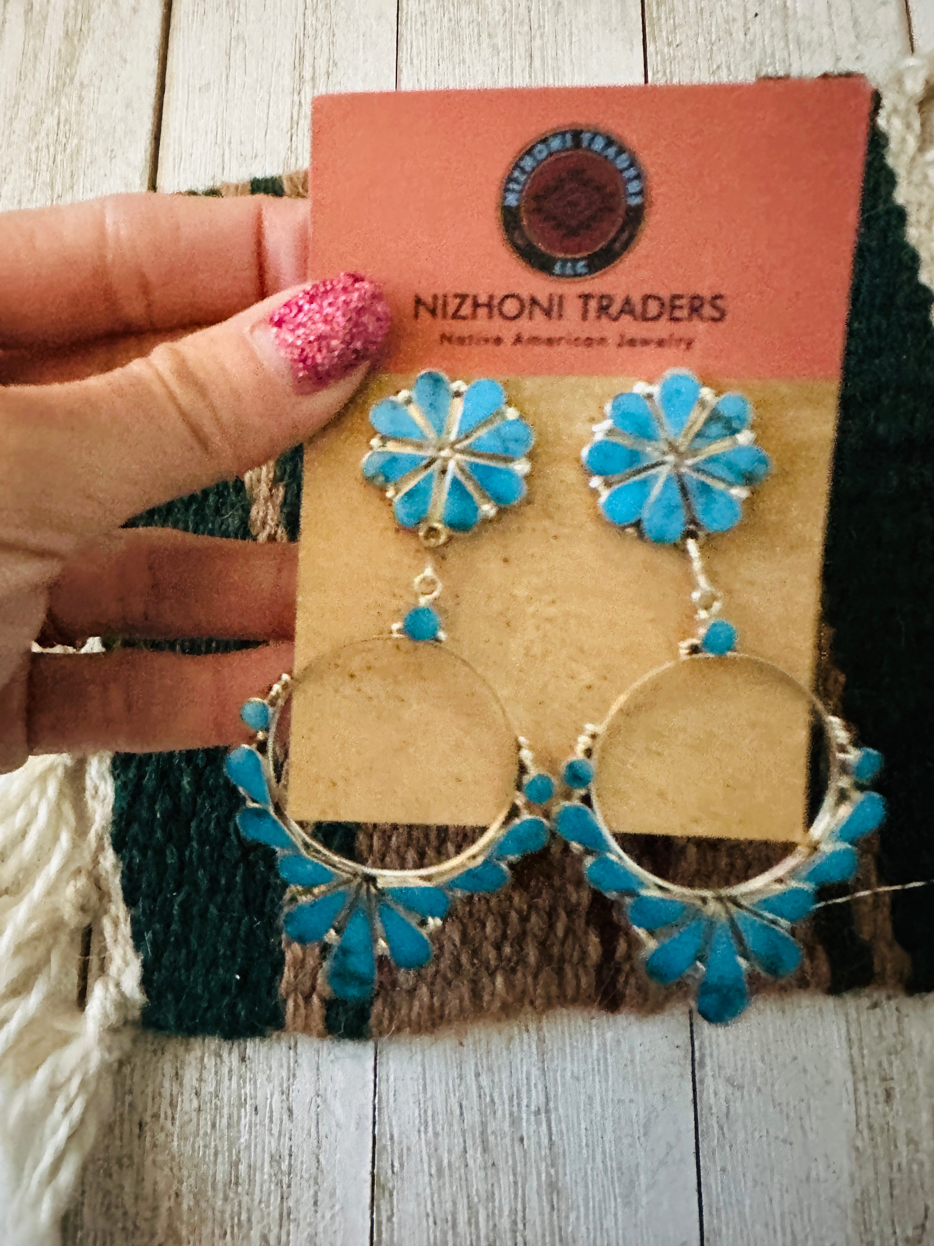 Handcrafted Sterling Silver & Turquoise Dangle Earrings