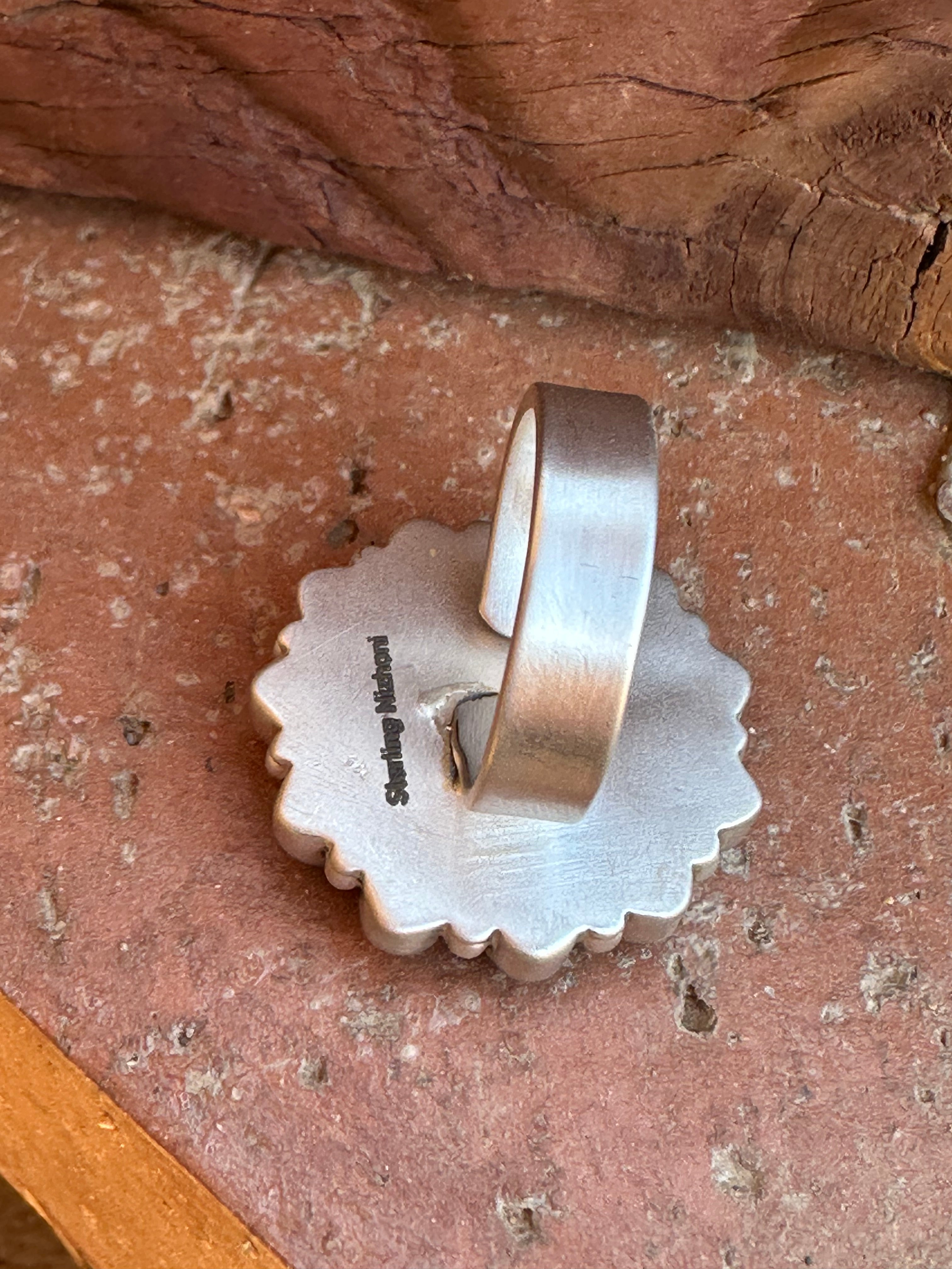 Handmade Pink Dream Mojave And Sterling Silver Round Adjustable Ring