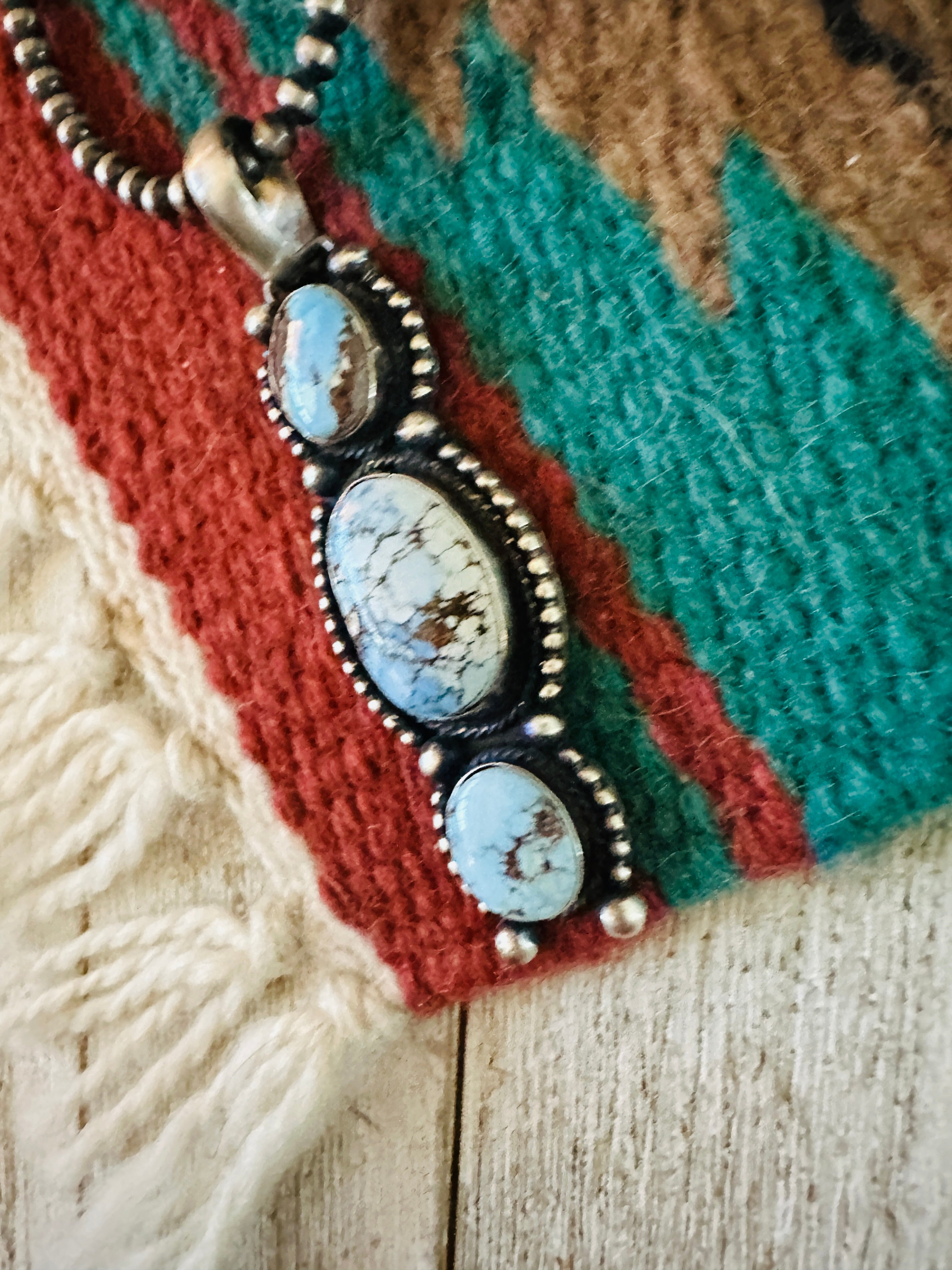 Handcrafted Golden Hills Turquoise & Sterling Silver Pendant