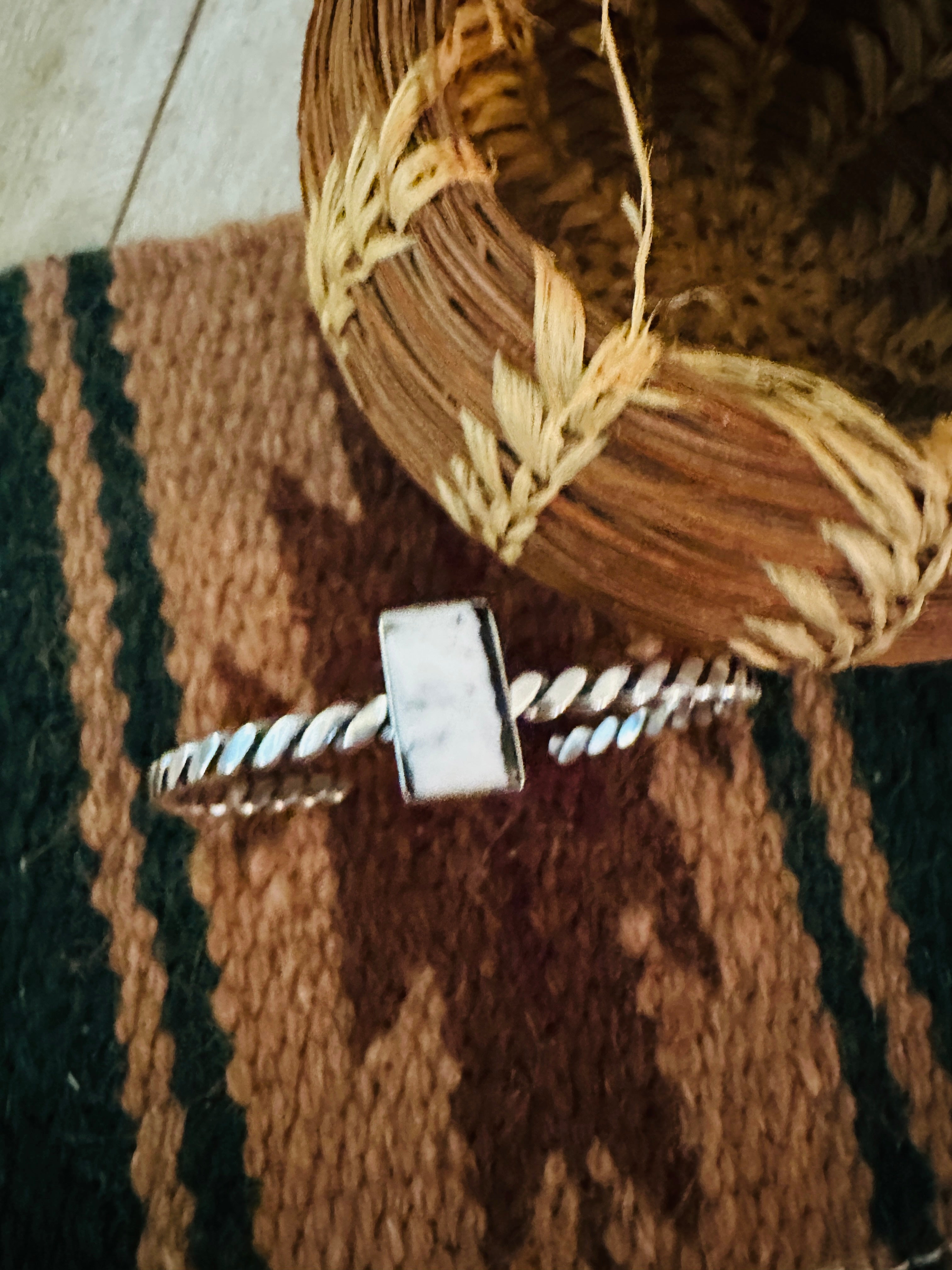 Handcrafted Sterling Silver & White Buffalo Cuff Bracelet