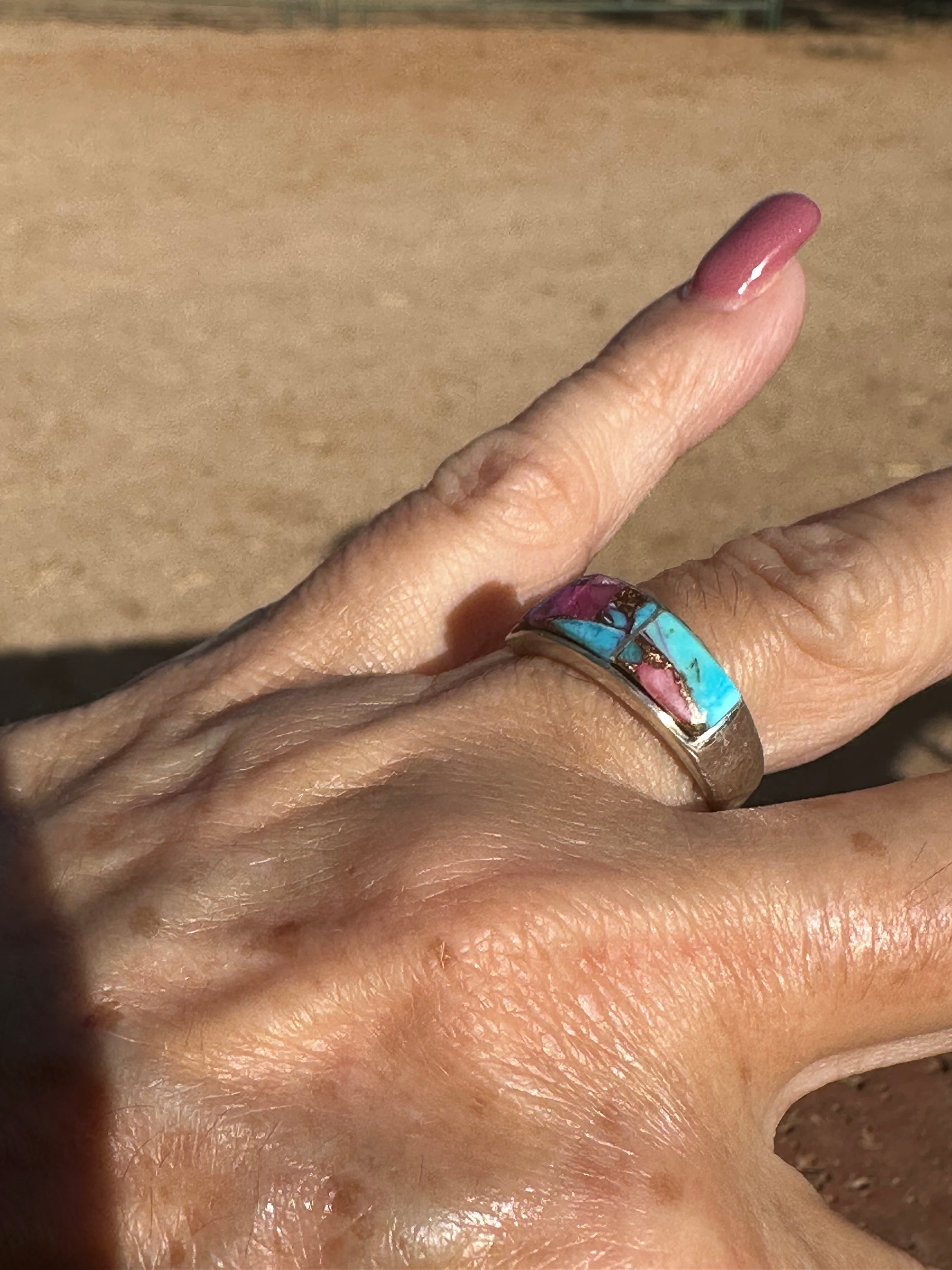 Handcrafted Pink Dream Triangle Stacker Ring