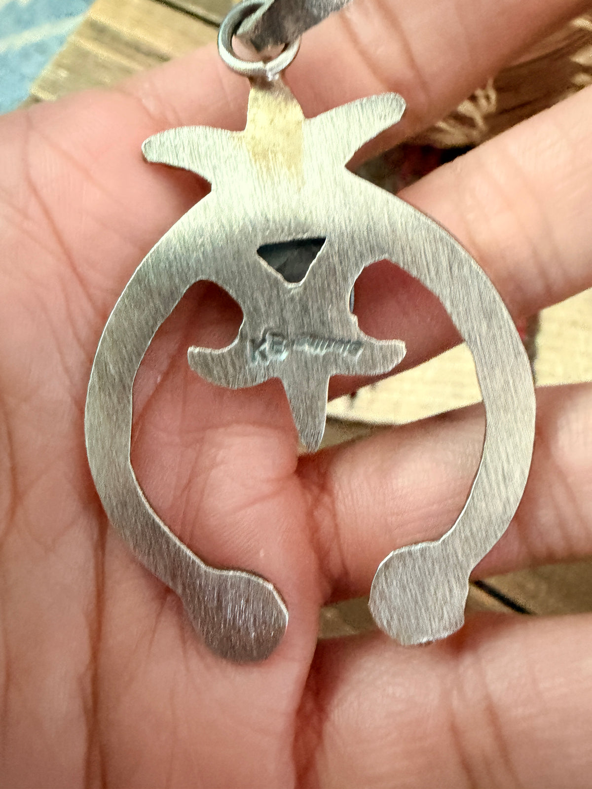 Handcrafted Sterling Silver & Golden Hills Turquoise Naja Pendant by Kevin Billah
