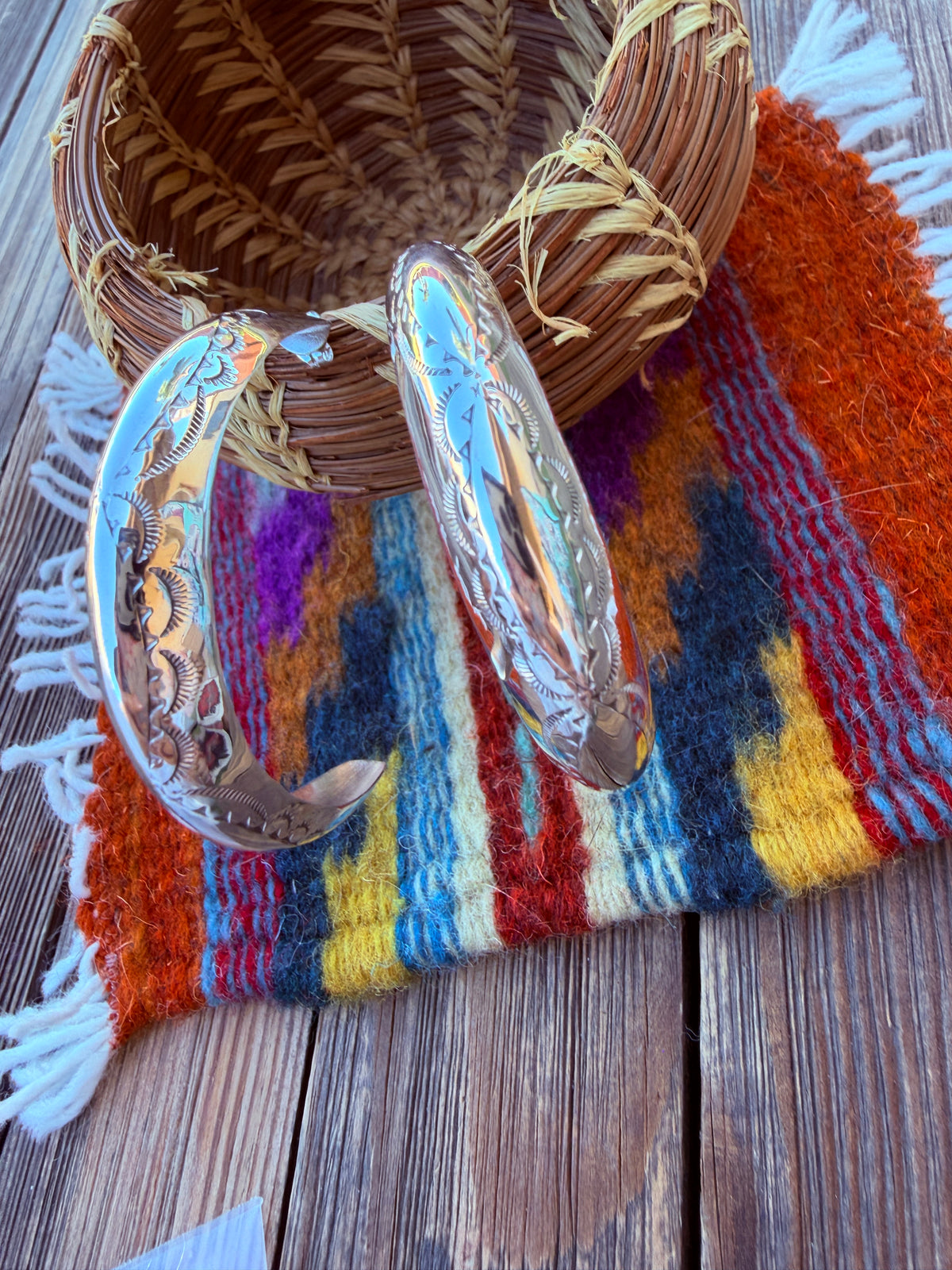 Handcrafted Sterling Silver Hoop Earrings