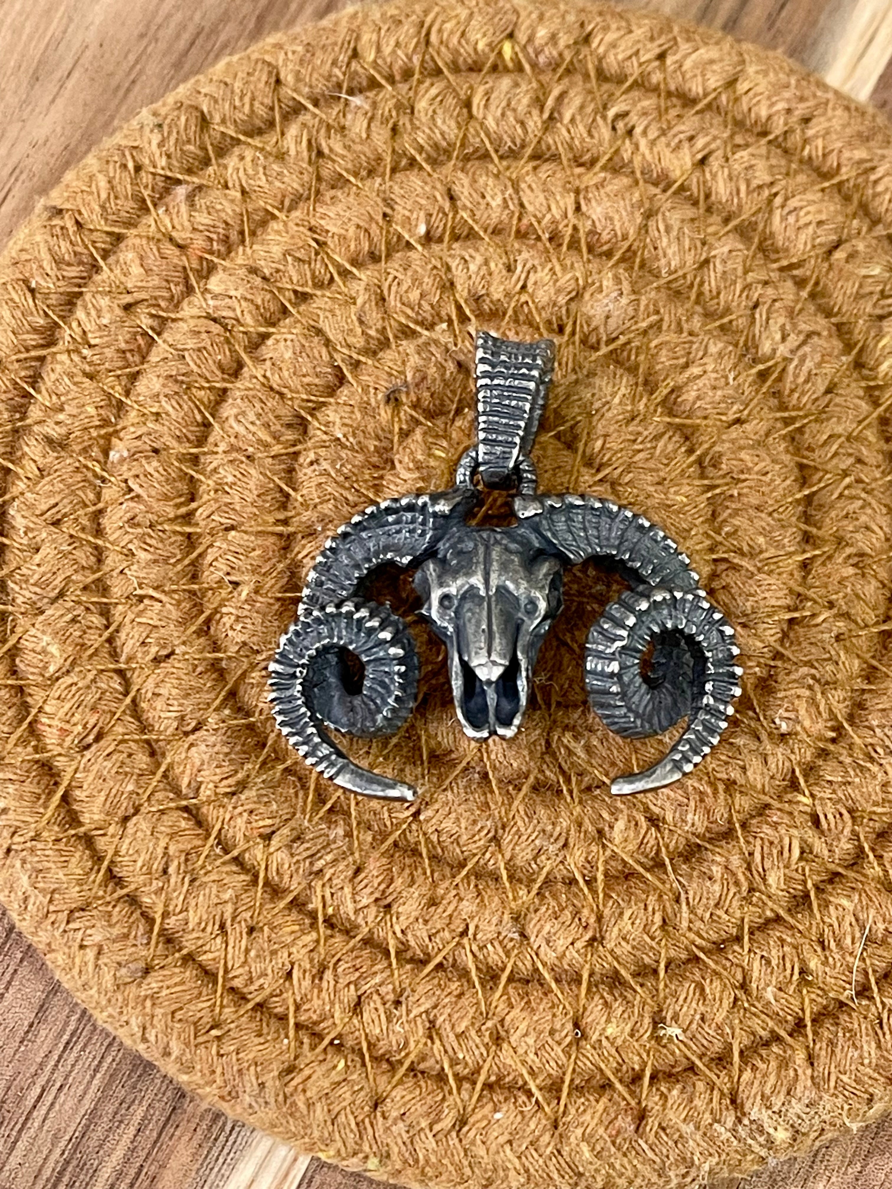 Handcrafted Sterling Silver Ram Pendant