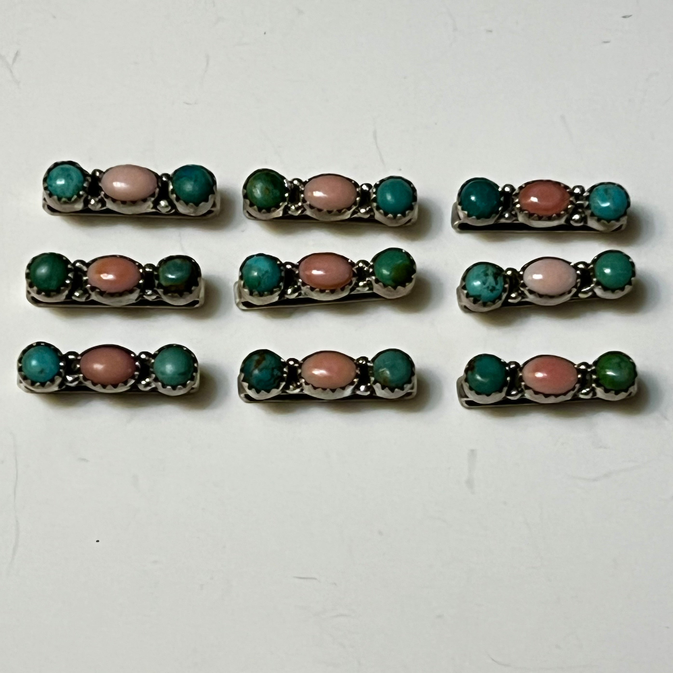 Handmade Sterling Silver Turquoise & Pink Conch Watch Charm