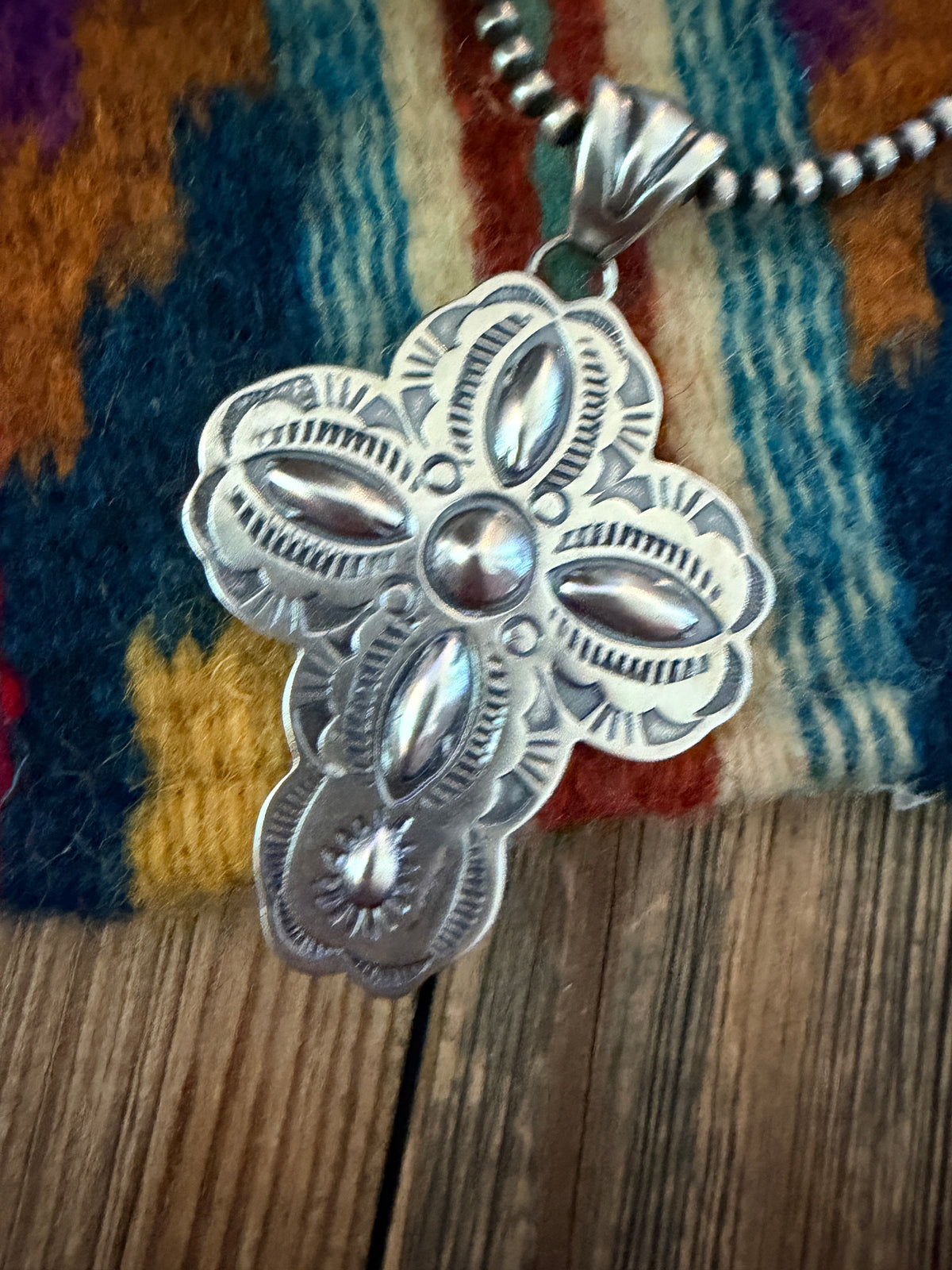 Handcrafted Sterling Silver Cross Pendant by Benson Shorty