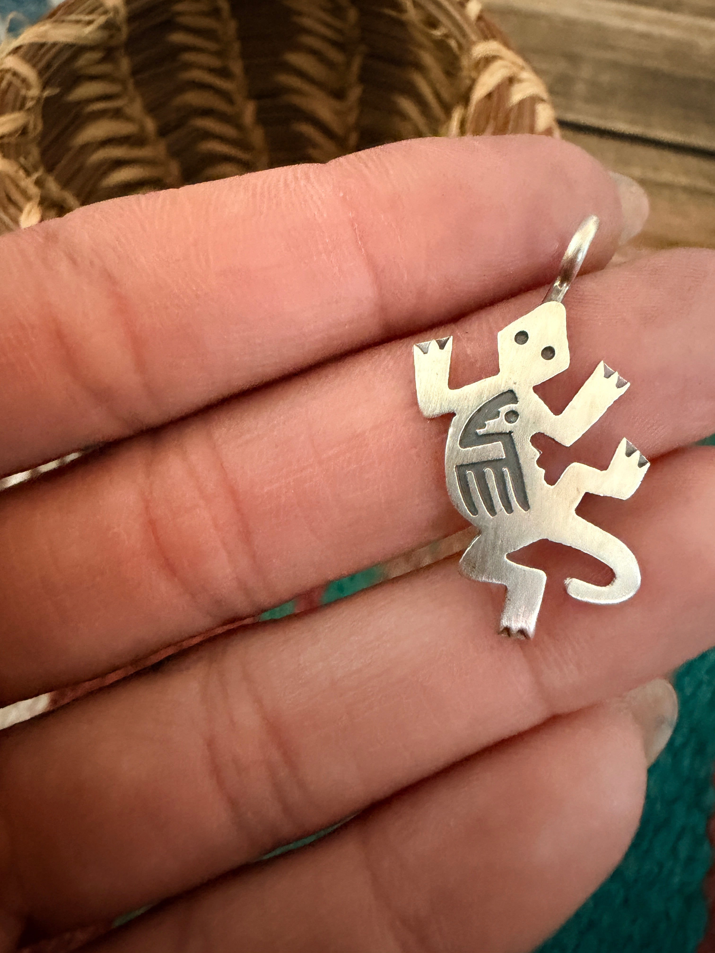Handcrafted Sterling Silver Lizard Pendant