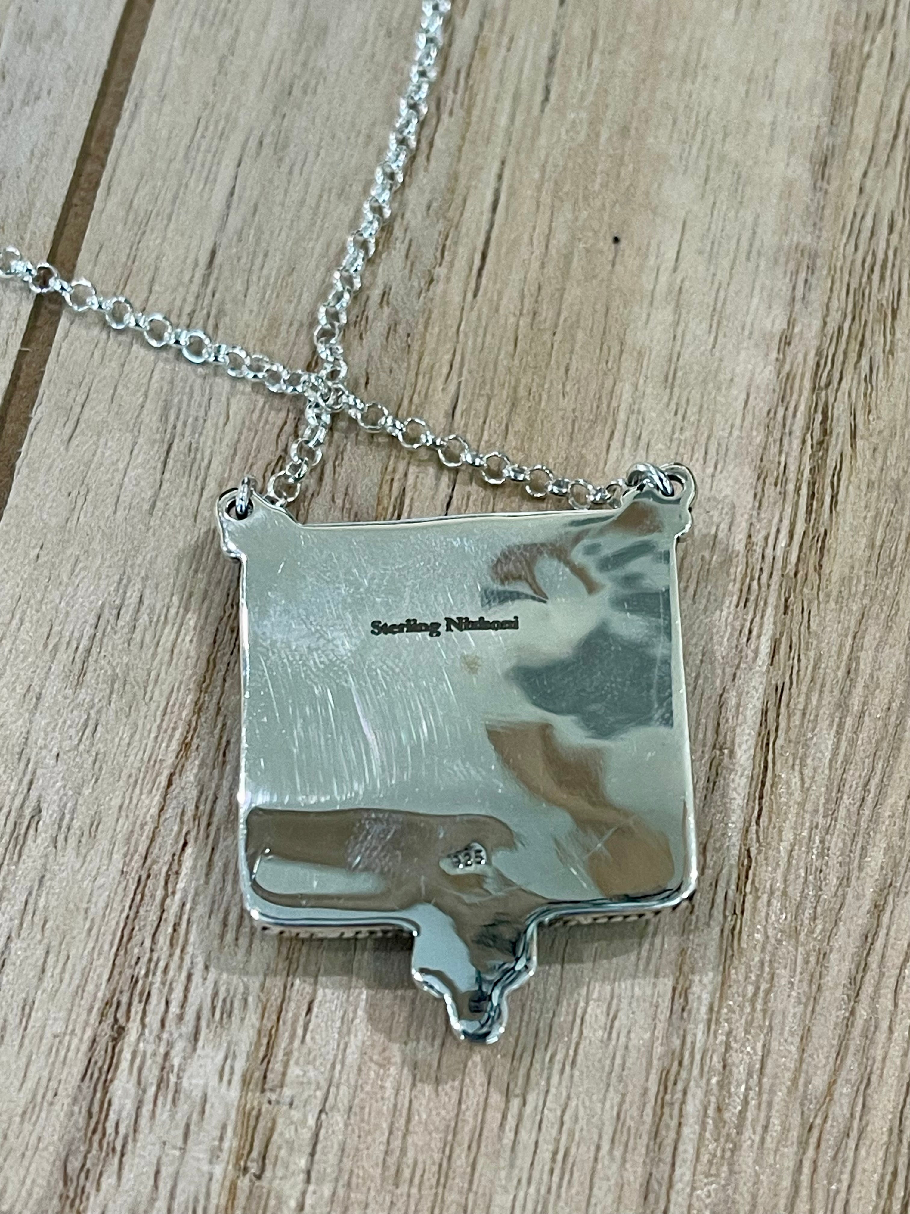 Handmade Sterling Silver & Purple Dream Mojave Heart Necklace