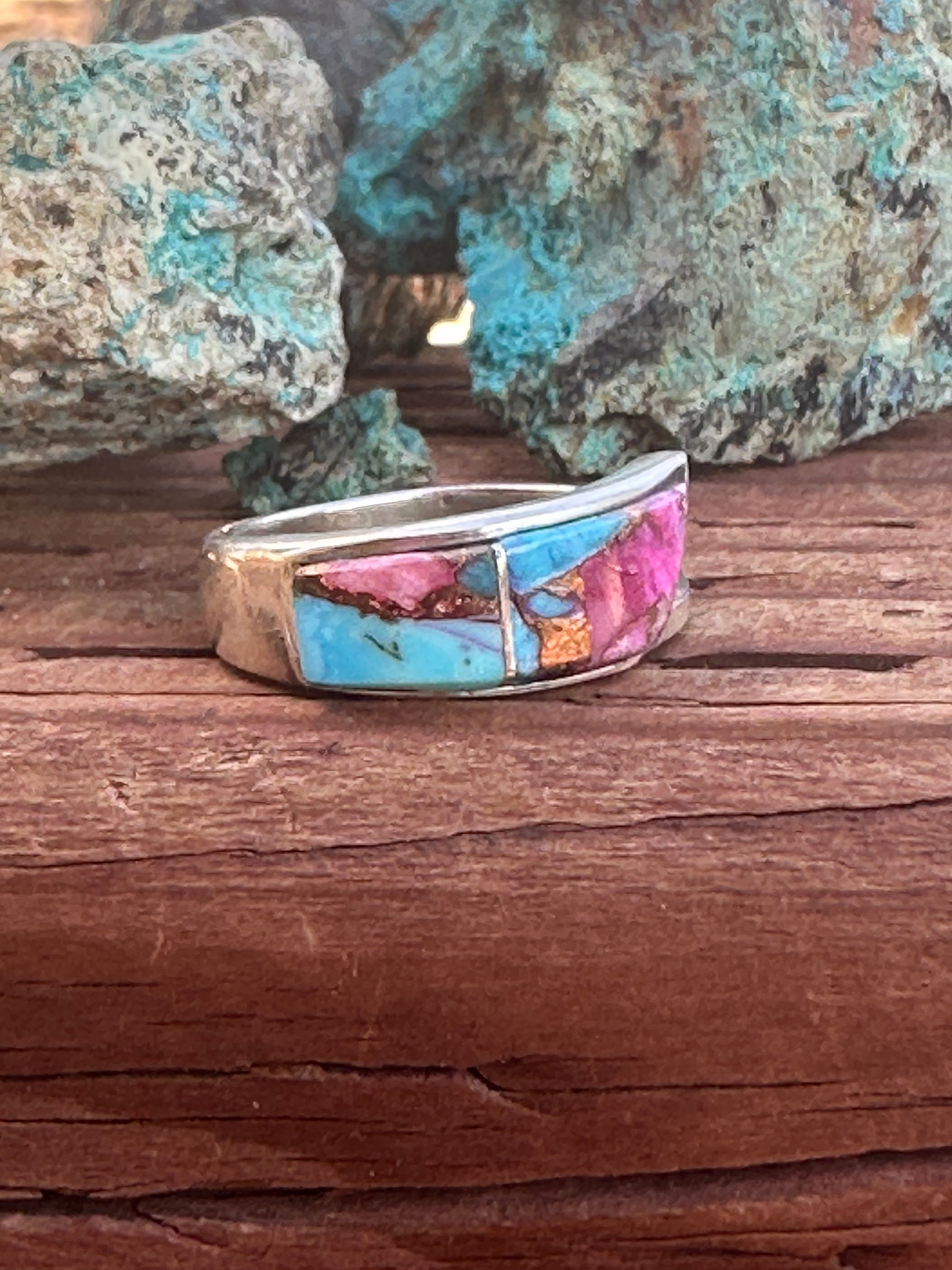 Handcrafted Pink Dream Triangle Stacker Ring