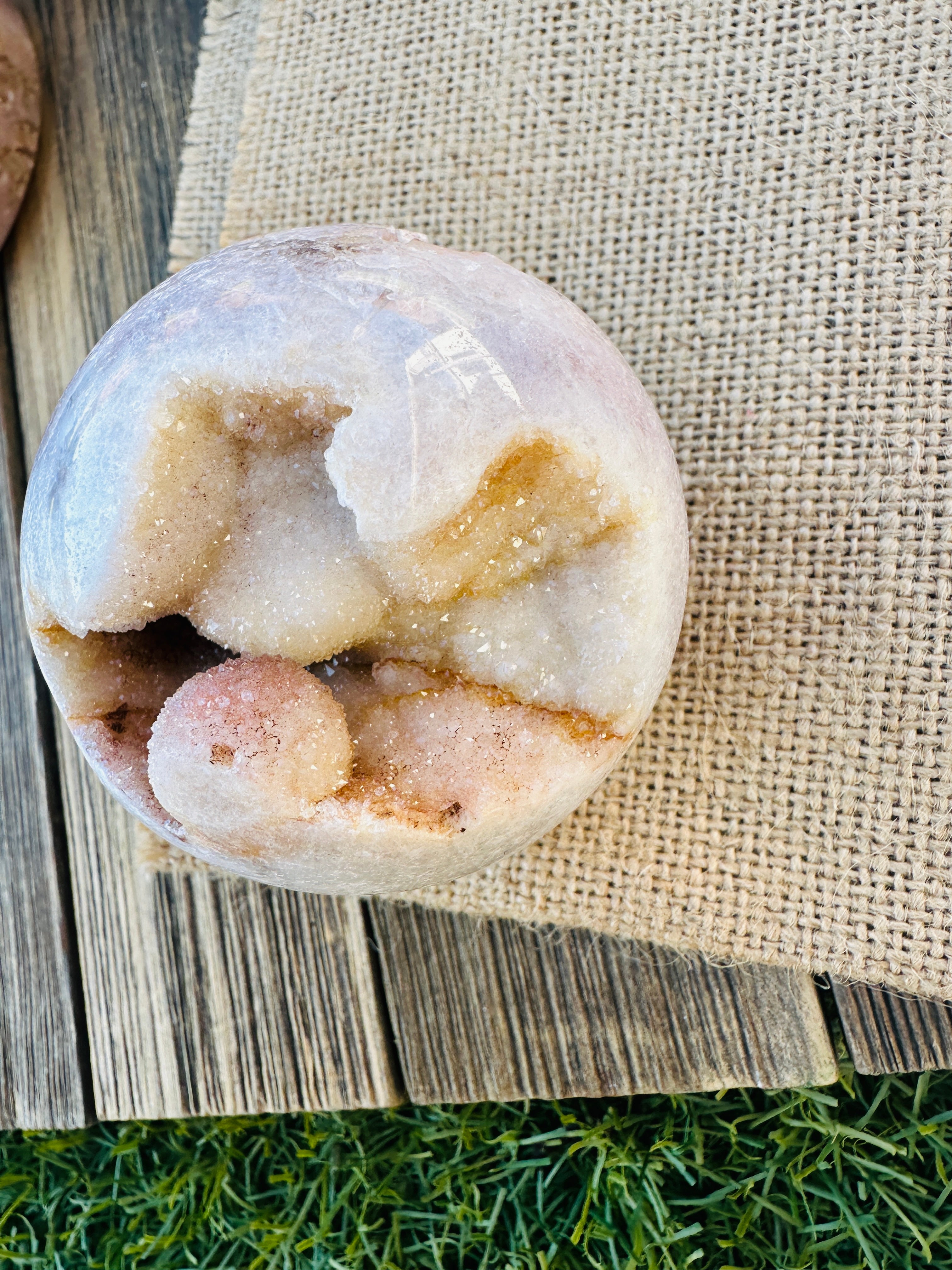 ✨ Nizhoni Crystals ✨ Pink Amethyst Geode Sphere