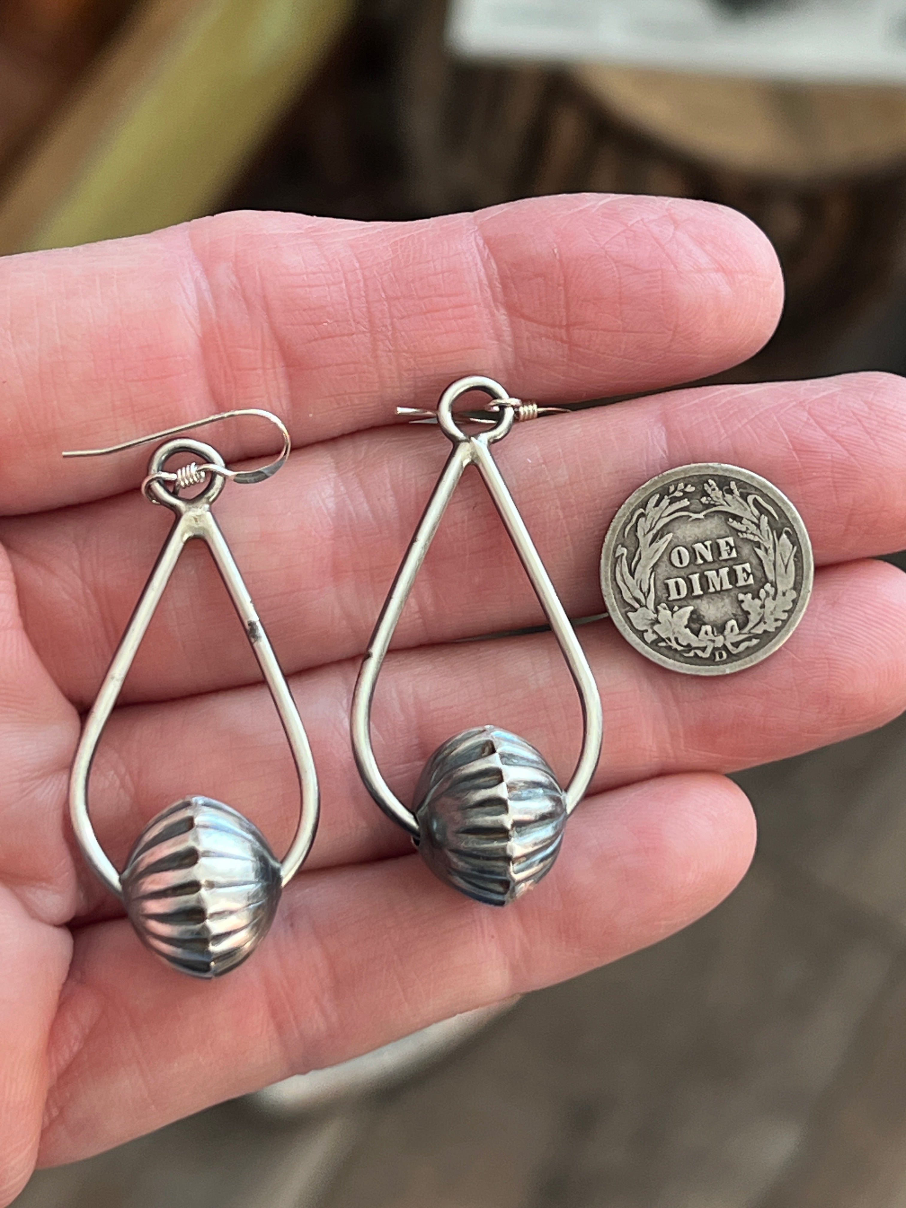 Sterling Silver Handcrafted Bead Drop Dangle Earrings by Preston Haley