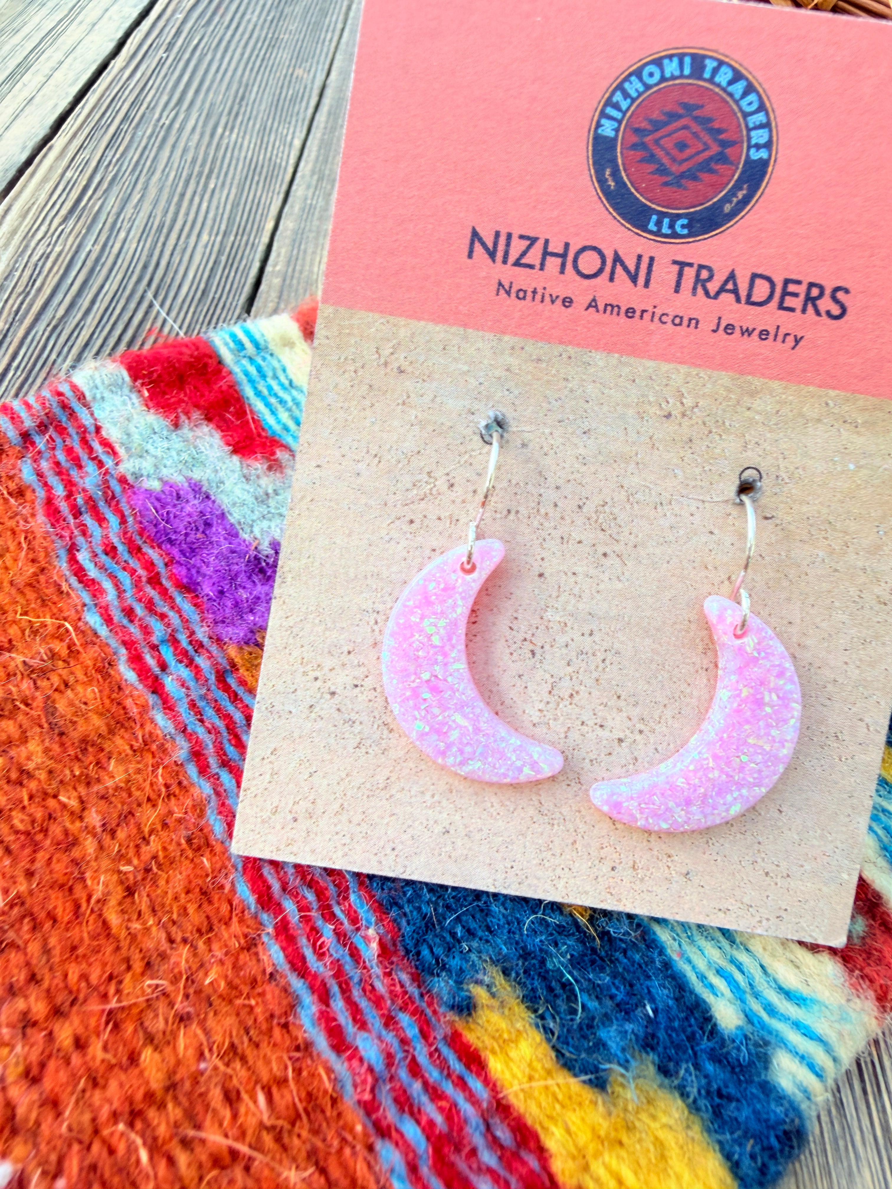 Handcrafted Sterling Silver & Opal Moon Dangle Earrings (Copy)