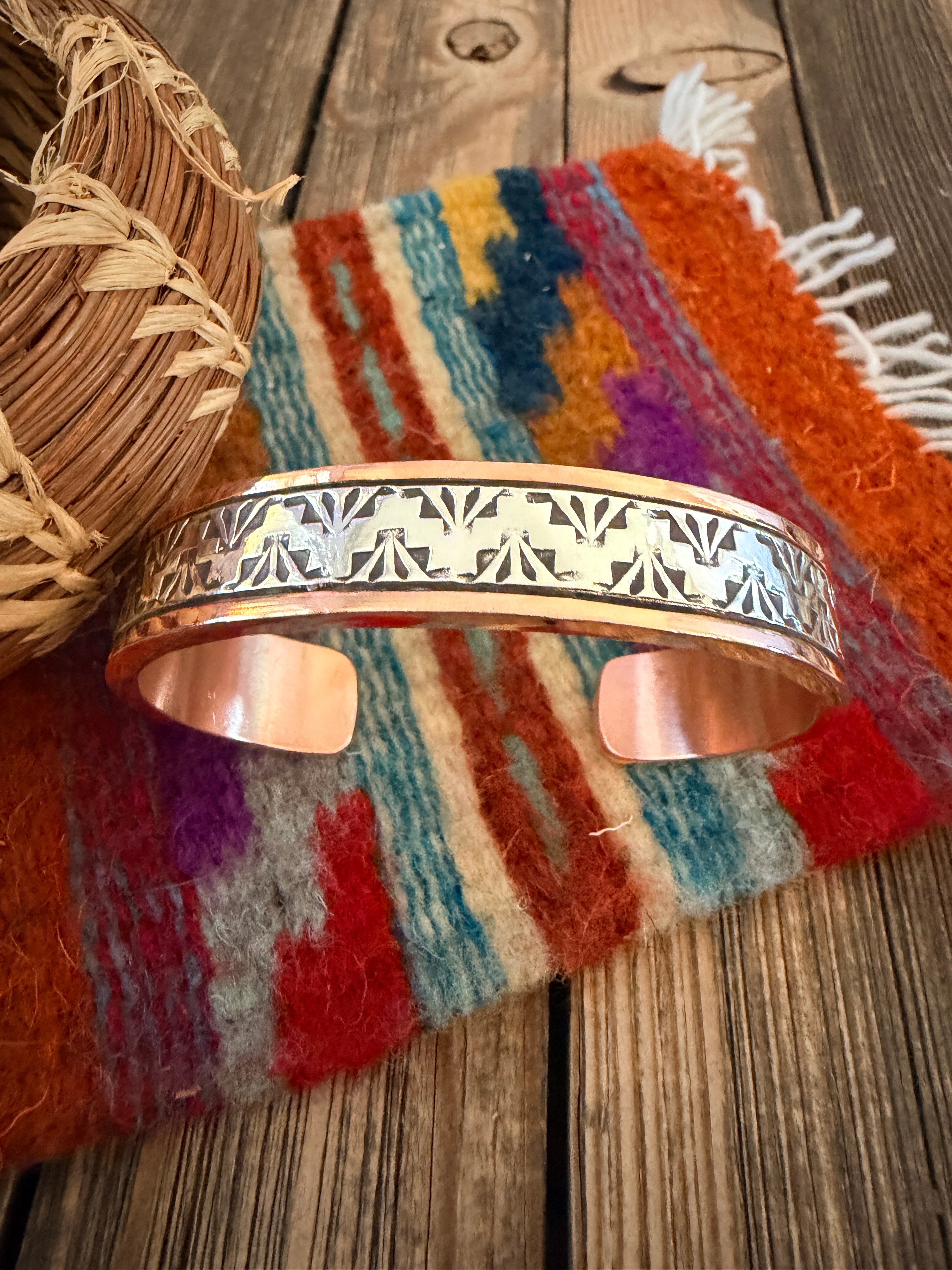 Handcrafted Copper & Sterling Silver Cuff Bracelet