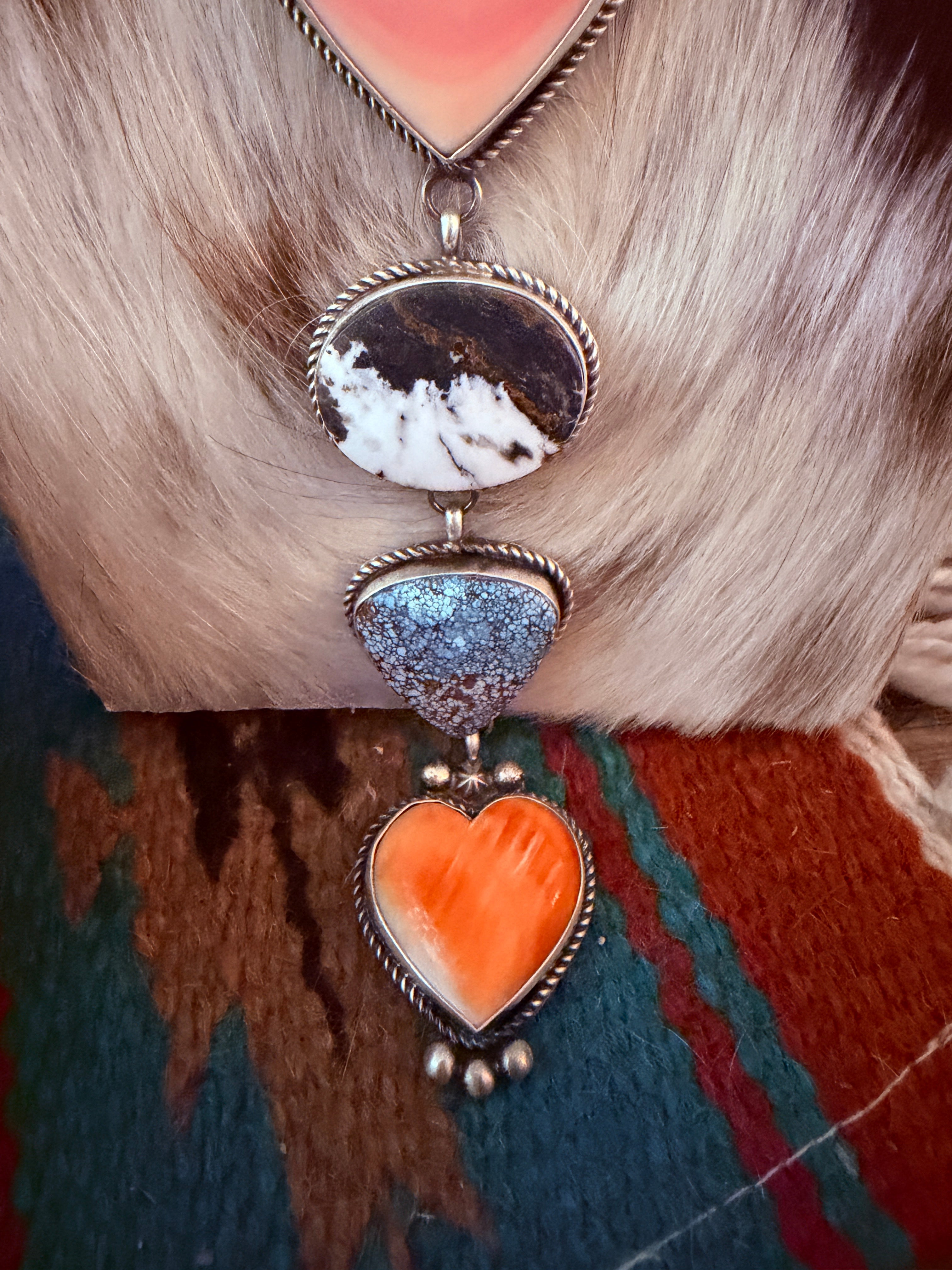 Handcrafted Multi Stone & Sterling Silver Lariat Necklace by Vicky Hicks