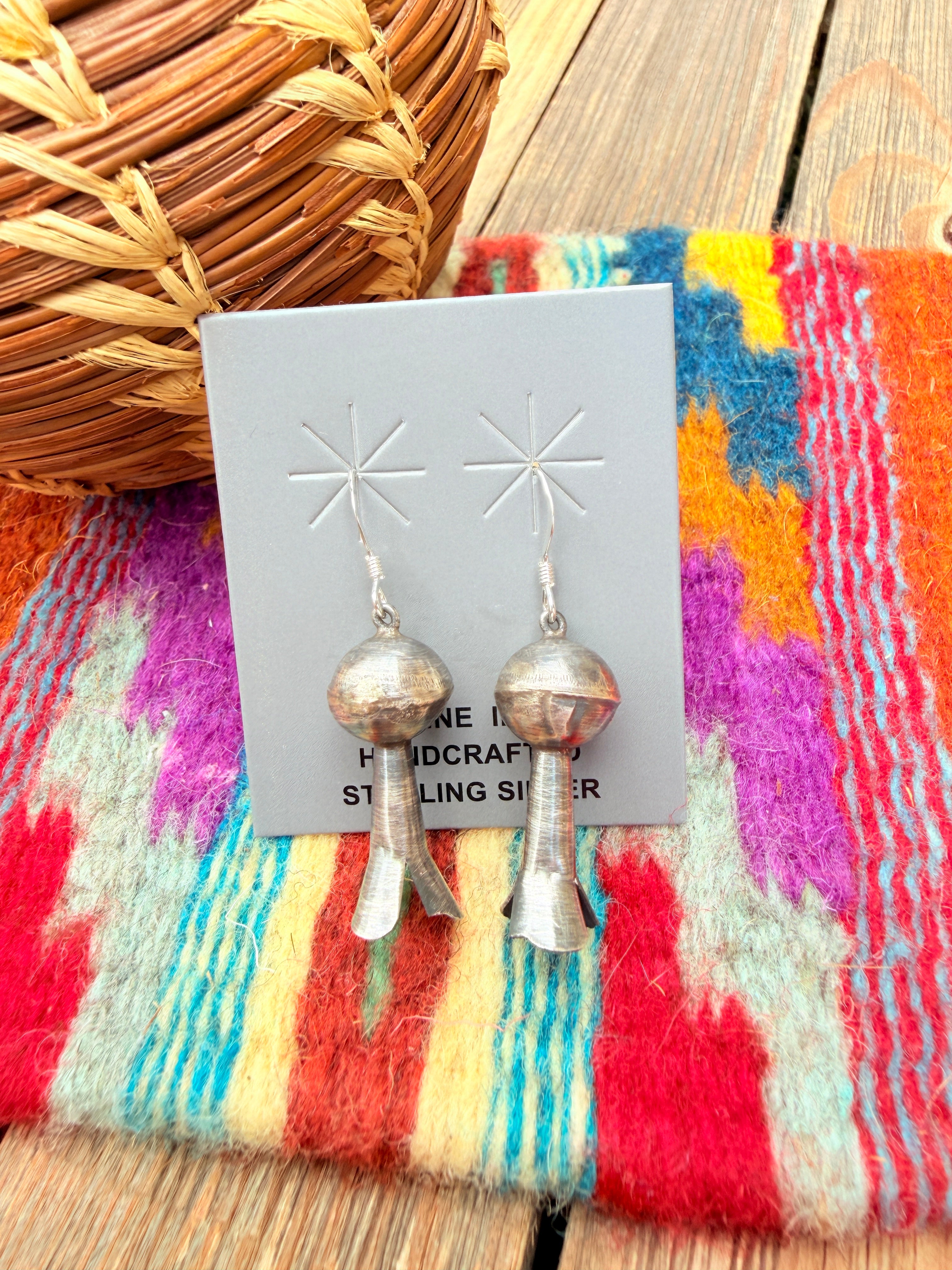 Handcrafted Sterling Silver Blossom Dangle Earrings