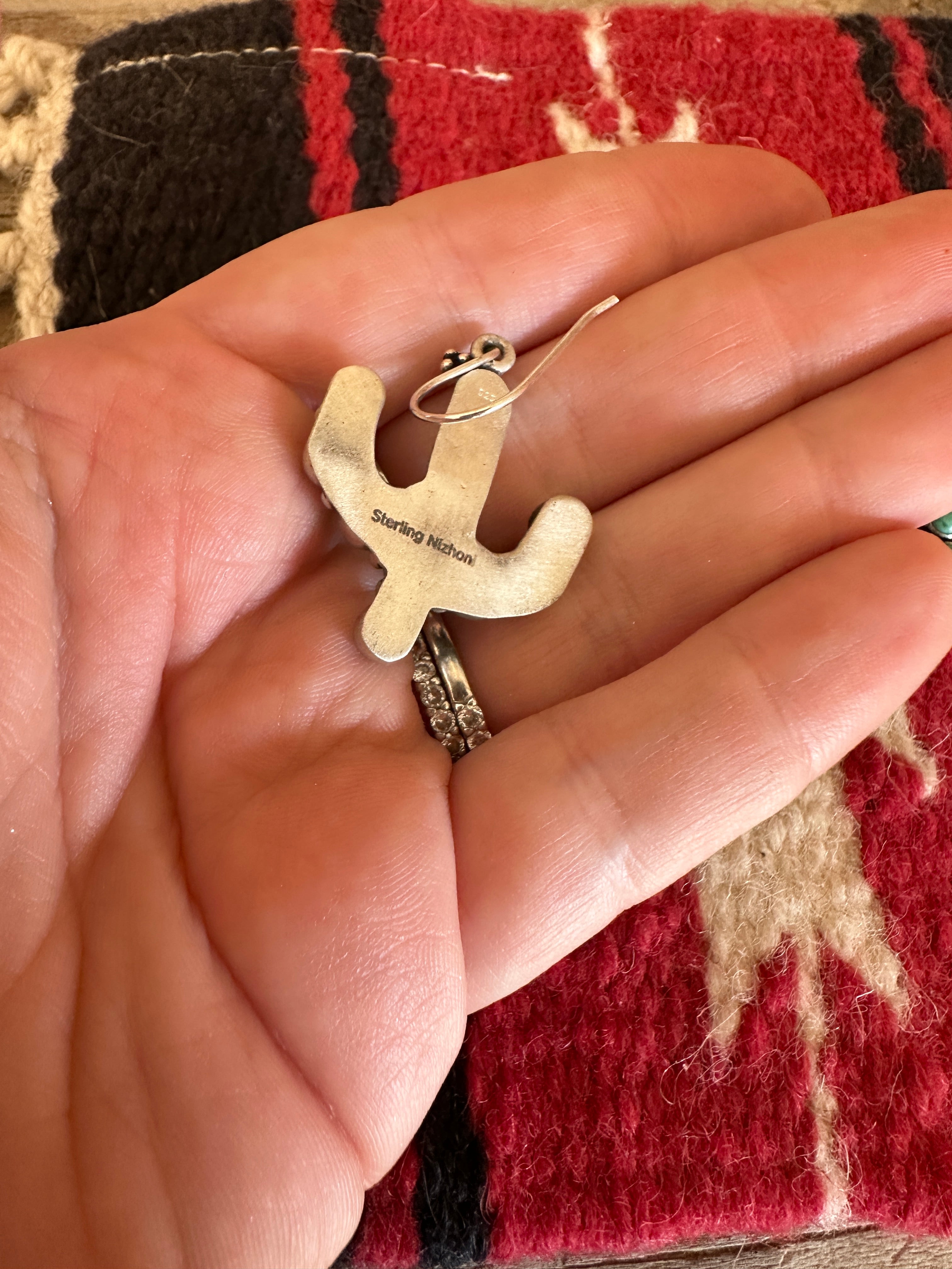 Handmade Sterling Silver & Turquoise Saguaro Cactus Earrings