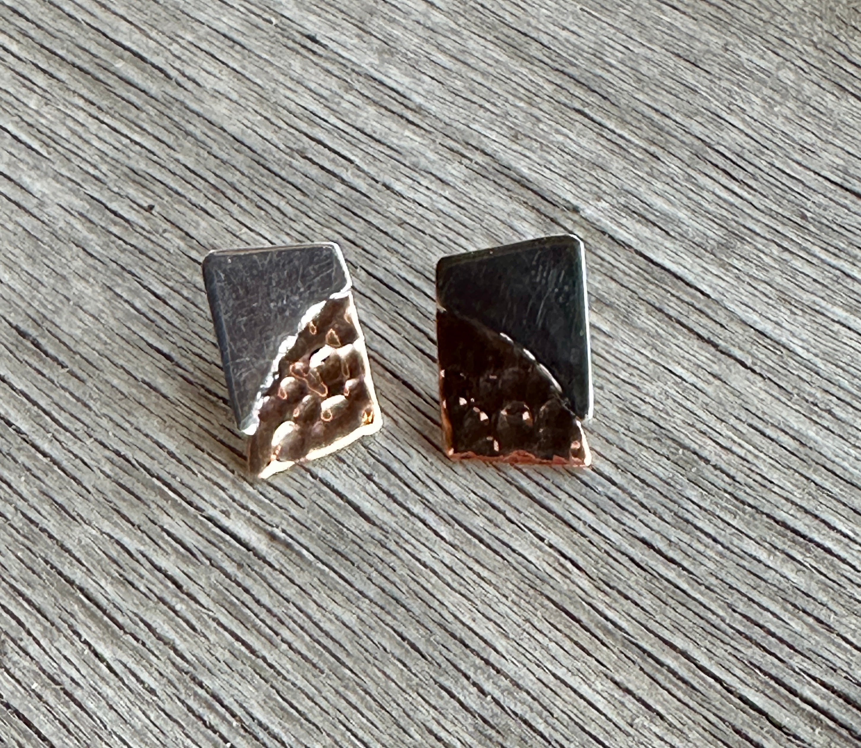 Silver & Copper Puzzle Earrings