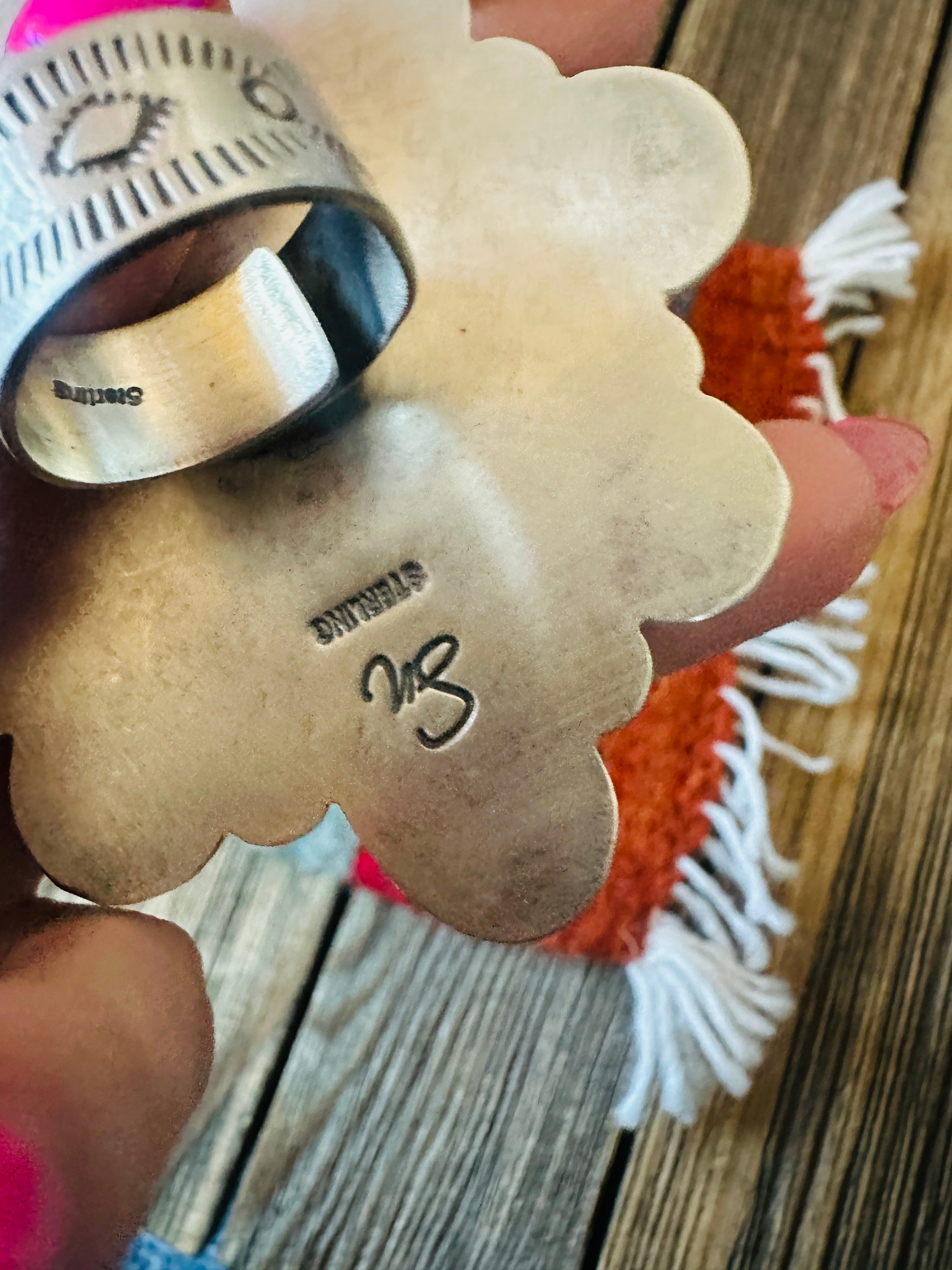 Handcrafted Golden Hills Turquoise & Sterling Silver Cluster Adjustable Ring