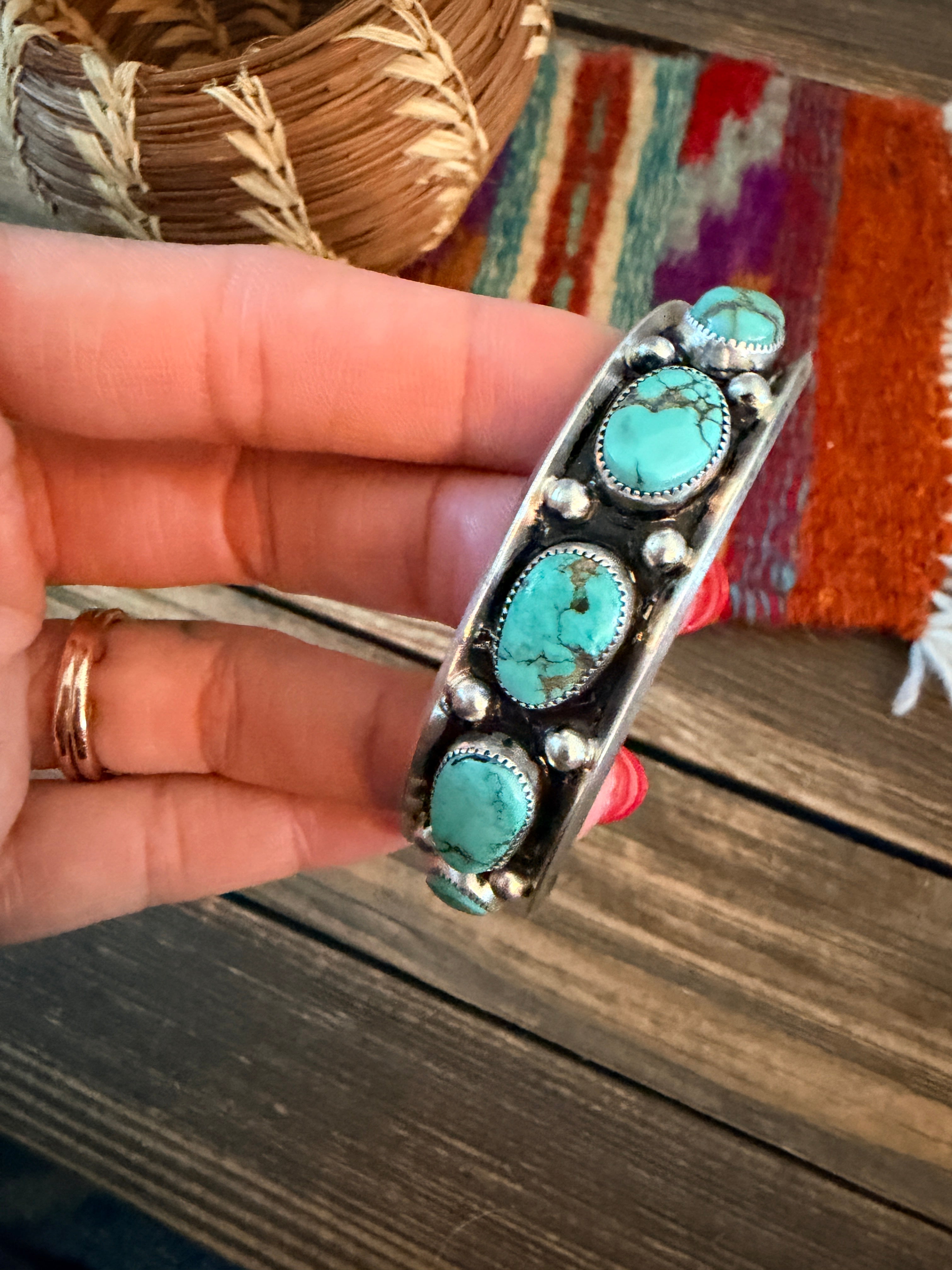 Handcrafted Royston Turquoise & Sterling Silver Cuff Bracelet by Paul Largo
