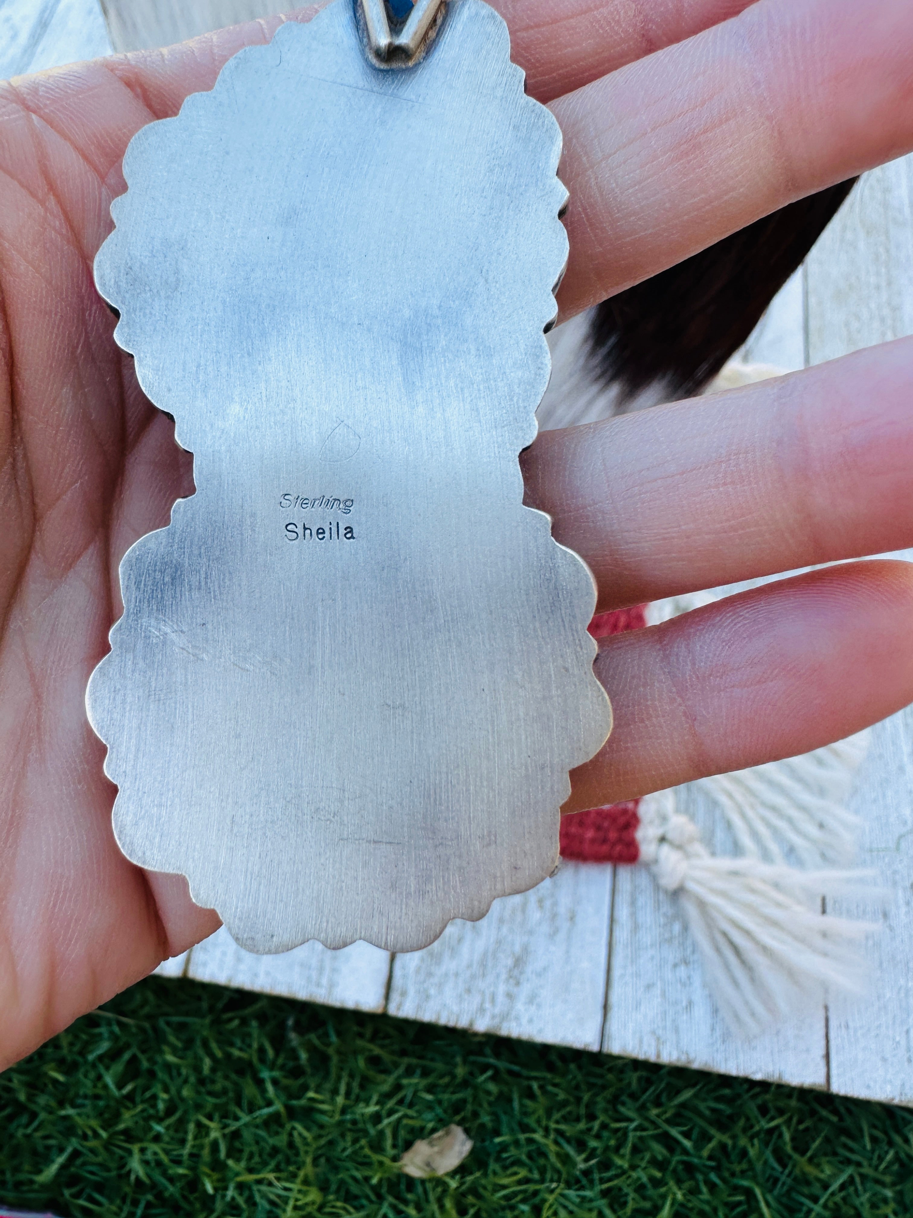 Handcrafted Sterling Silver Pearl, Spiny Oyster and Turquoise Beaded Necklace by Sheila Becenti