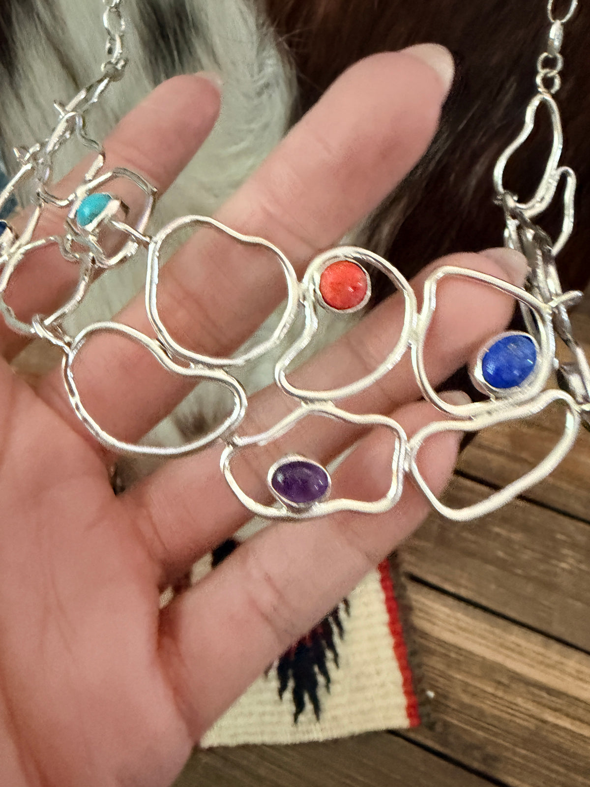 Handcrafted Multi Stone & Sterling Silver Necklace