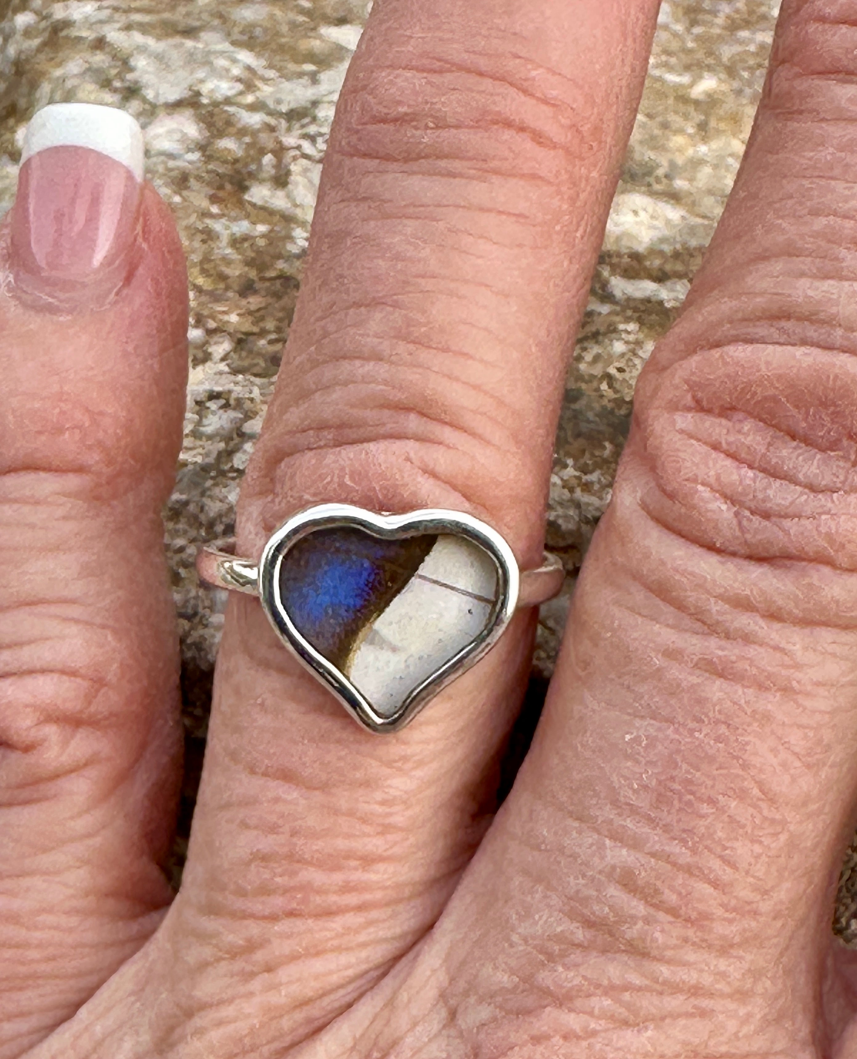 Morpho Sulkowski Butterfly Sterling Silver Ring Size 8