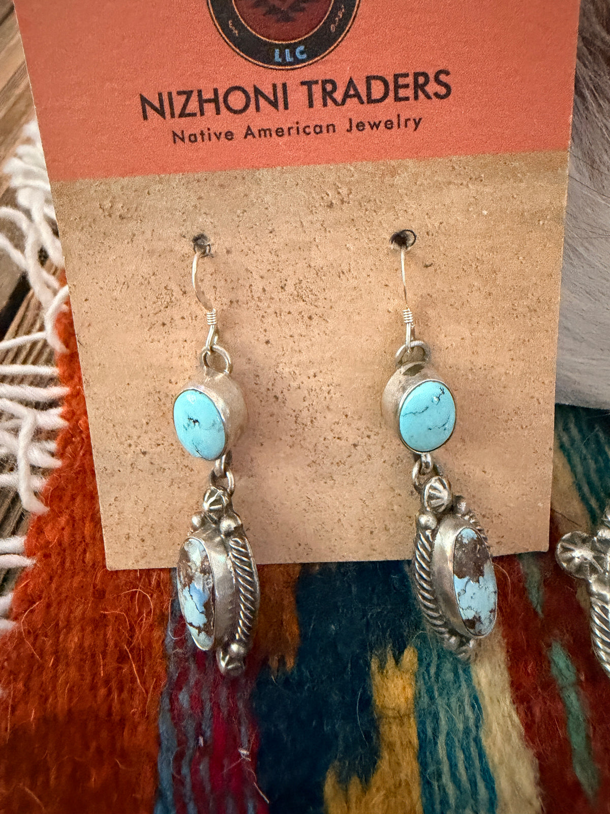 Handcrafted Golden Hills Turquoise & Sterling Silver Necklace and Earring Set