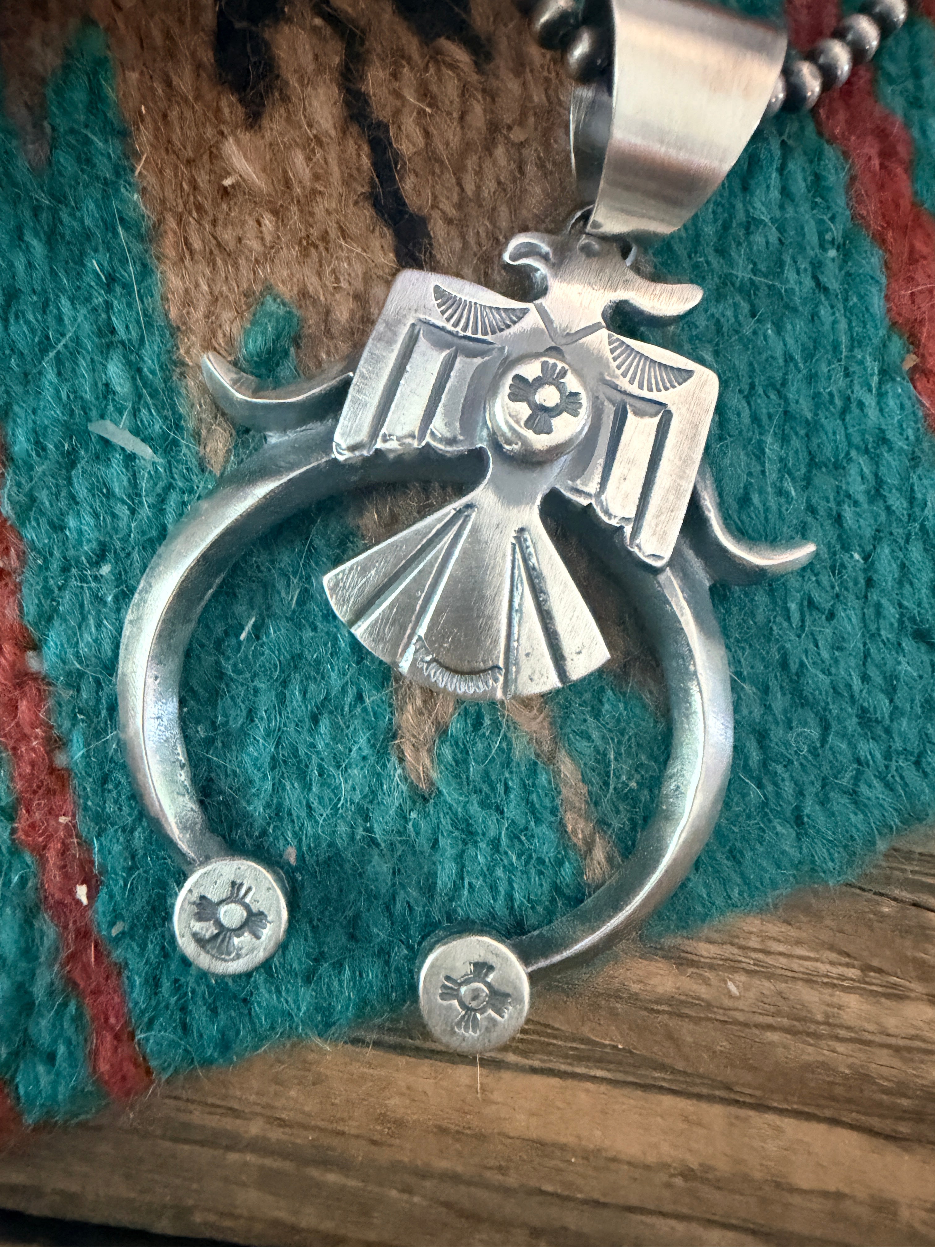 Handcrafted Sterling Silver Thunderbird Naja Pendant by Chimney Butte