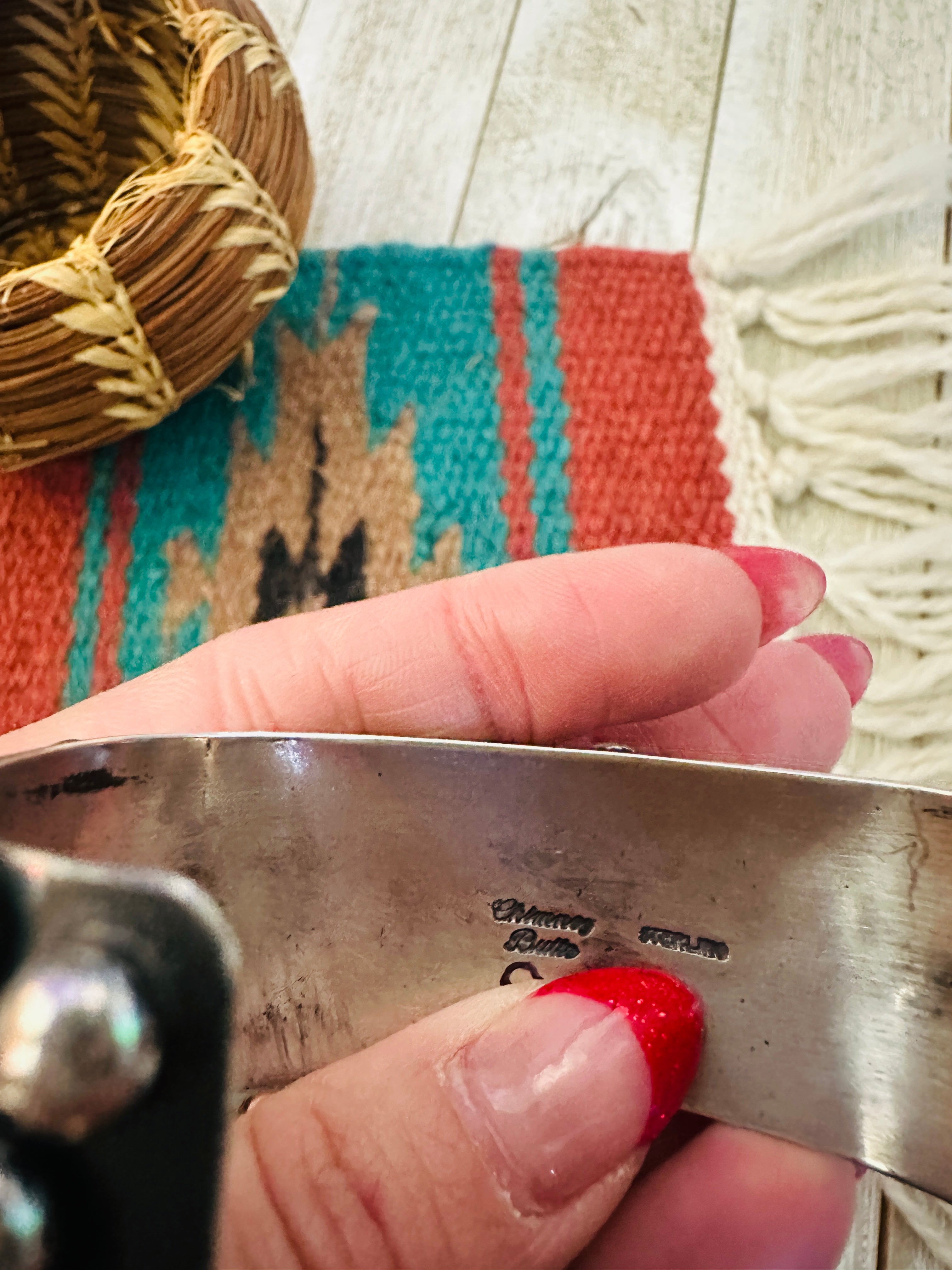 Handcrafted Onyx & Sterling Silver Cross Cuff Bracelet by Chimney Butte