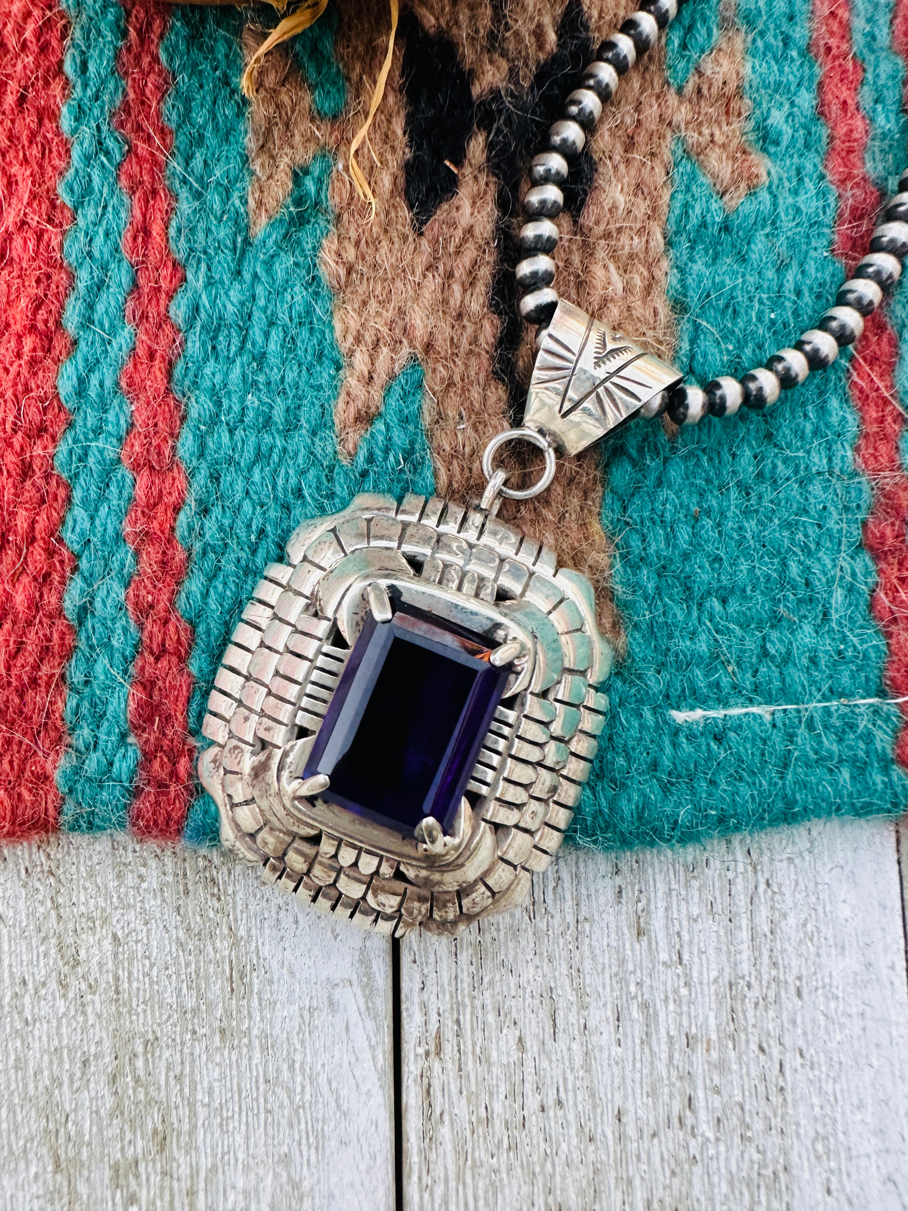 Handcrafted Old Pawn Sterling Silver & Amethyst Pendant