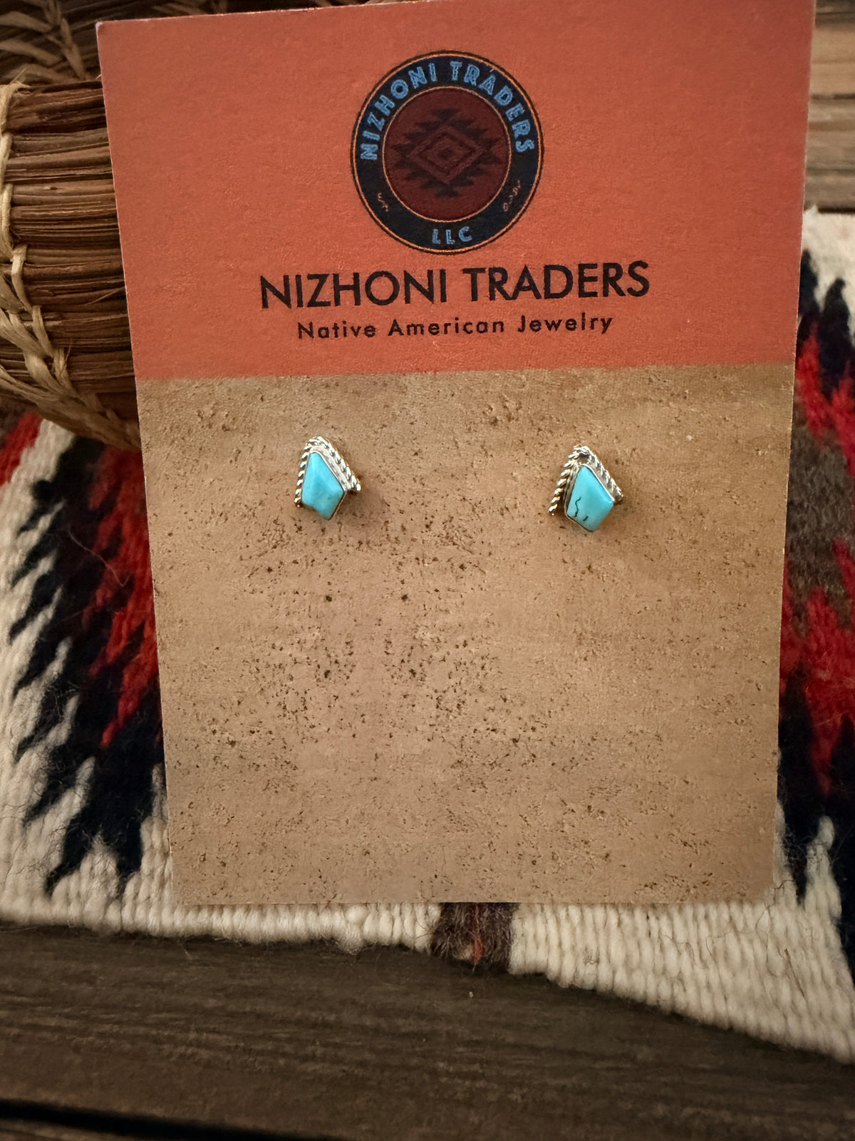 Handcrafted Sterling Silver & Turquoise Stud Earrings